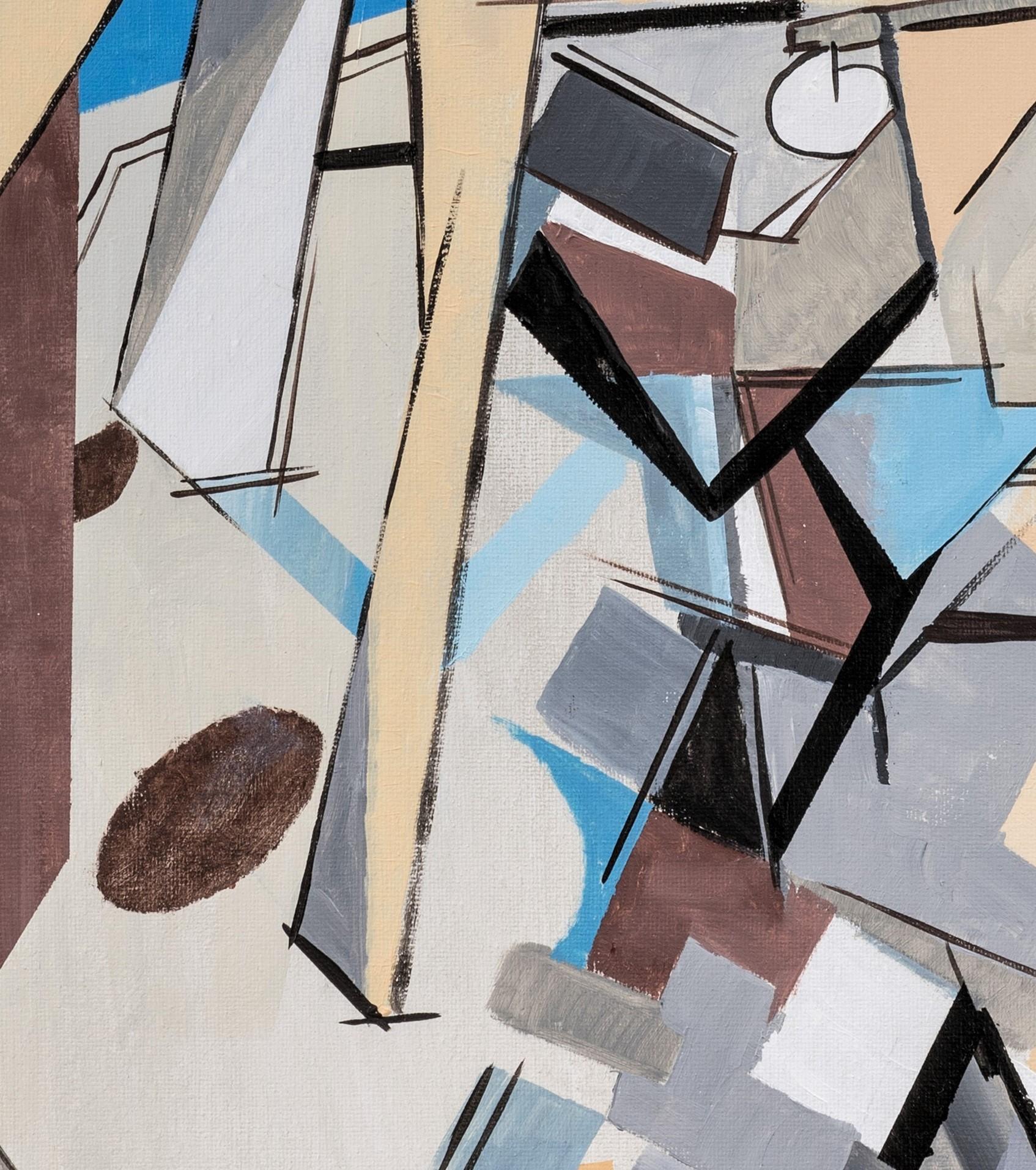 Journée de Plage – Cubist Beach Scene in Diachronic Cubism, by Grégoire Mathias For Sale 2