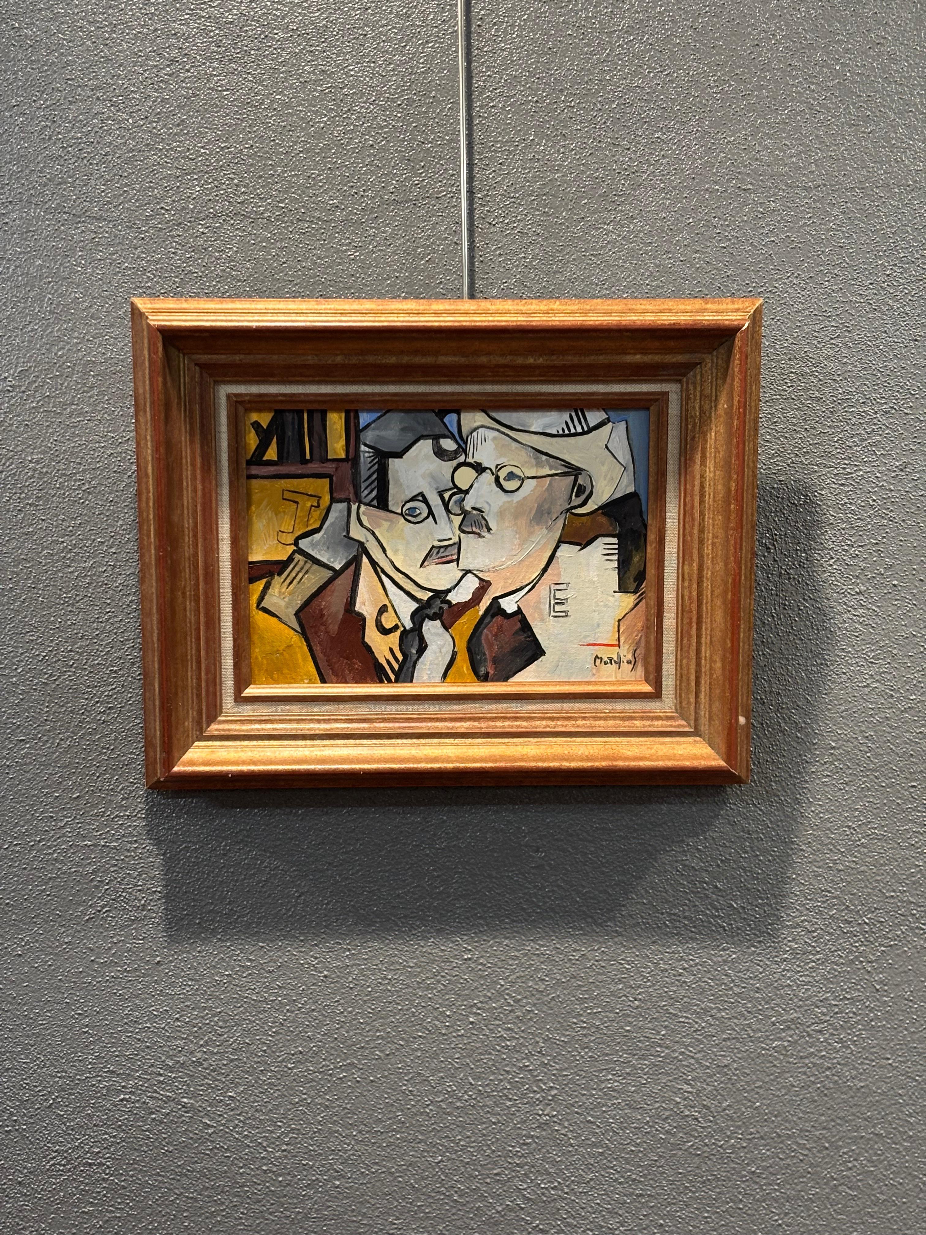 Joyce Twice by Grégoire Mathias – Cubist Portrait of James Joyce For Sale 1