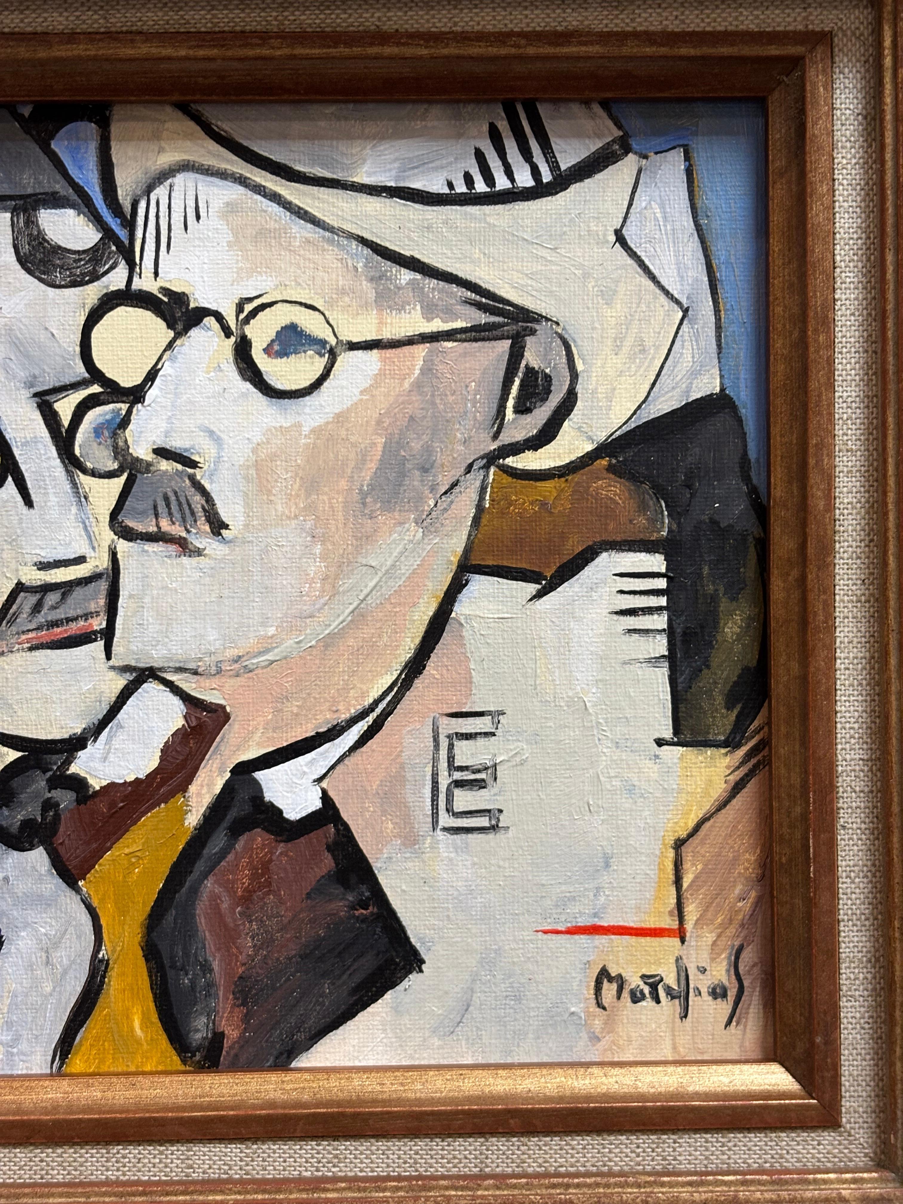 Joyce Twice by Grégoire Mathias – Cubist Portrait of James Joyce For Sale 2