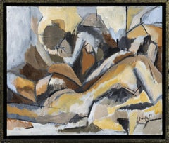 "La Plage" by Grégoire Mathias – Cubist Nude in Diachronic Cubism