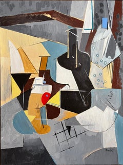 Le Banquet par Grégoire Mathias - Grande nature morte cubiste contemporaine