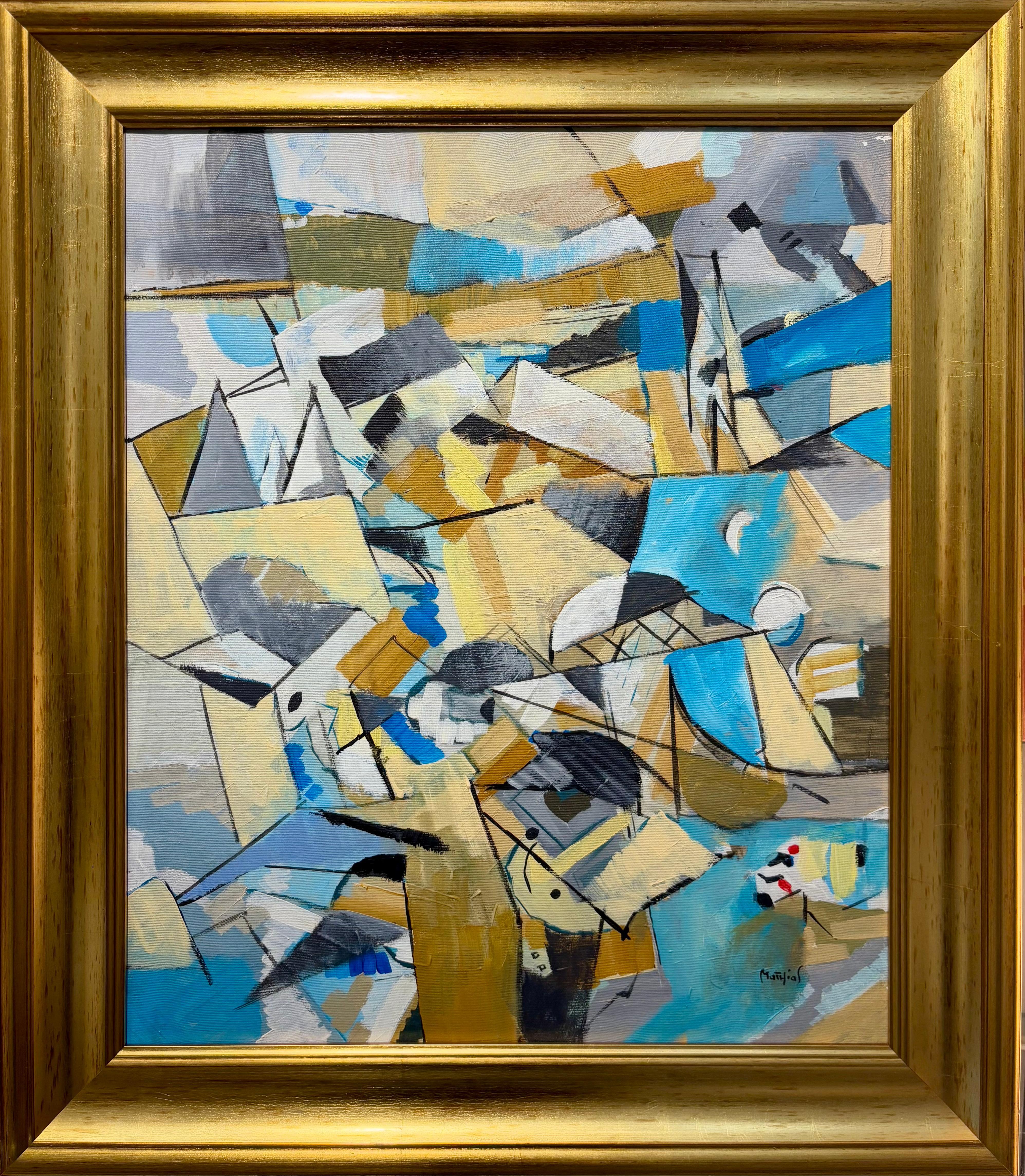 "Les Toits de Venise" di Grégoire Mathias - Pittura cubista ad olio e acrilico