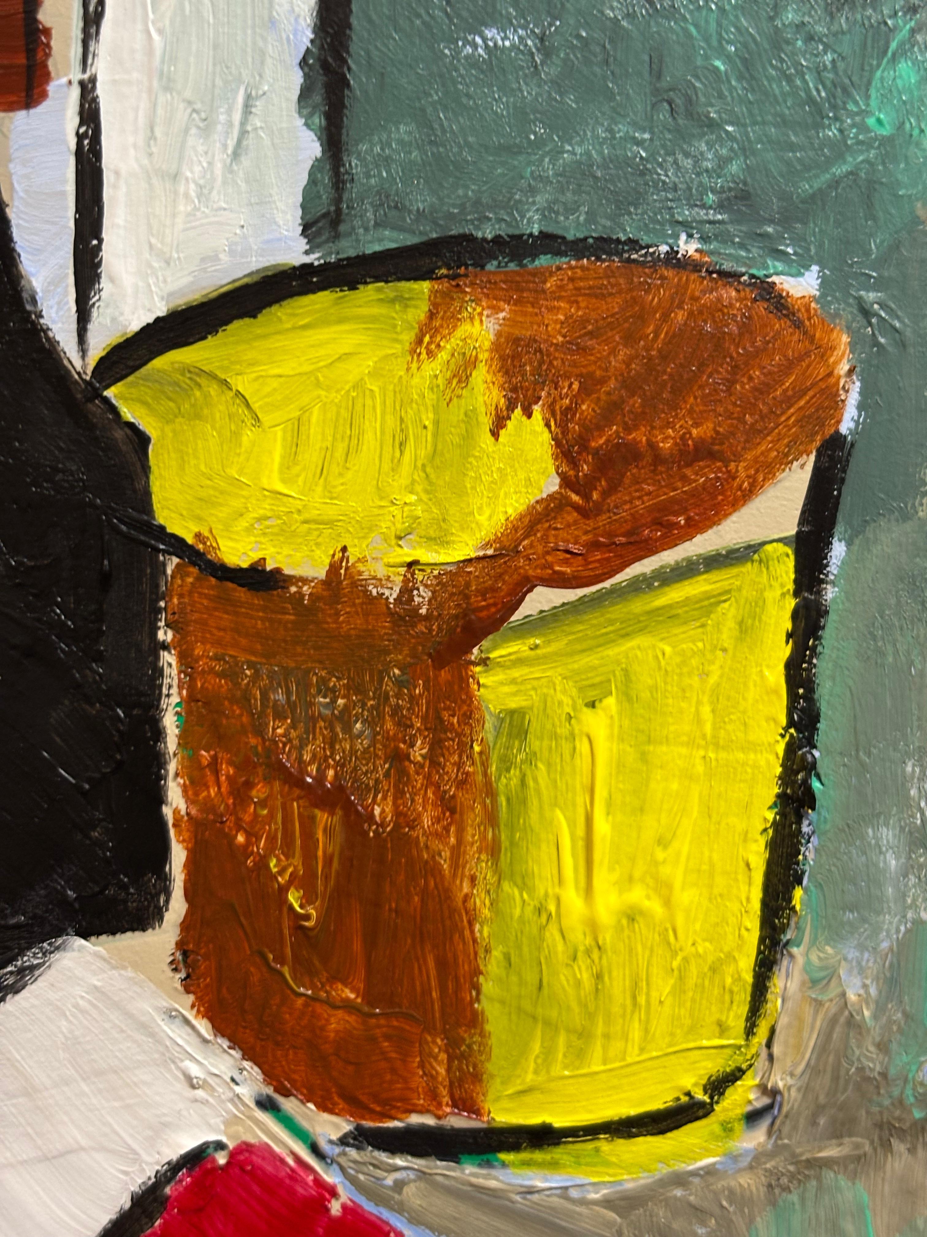 Matinée dans le Médoc par Grégoire Mathias - Scène de petit déjeuner cubiste en vente 8