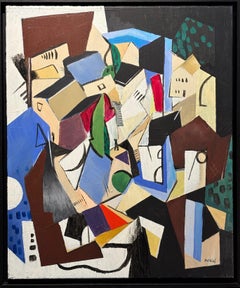 "Midi et Soir à Èze" von Grégoire Mathias - Diachrone kubistische Acrylmalerei