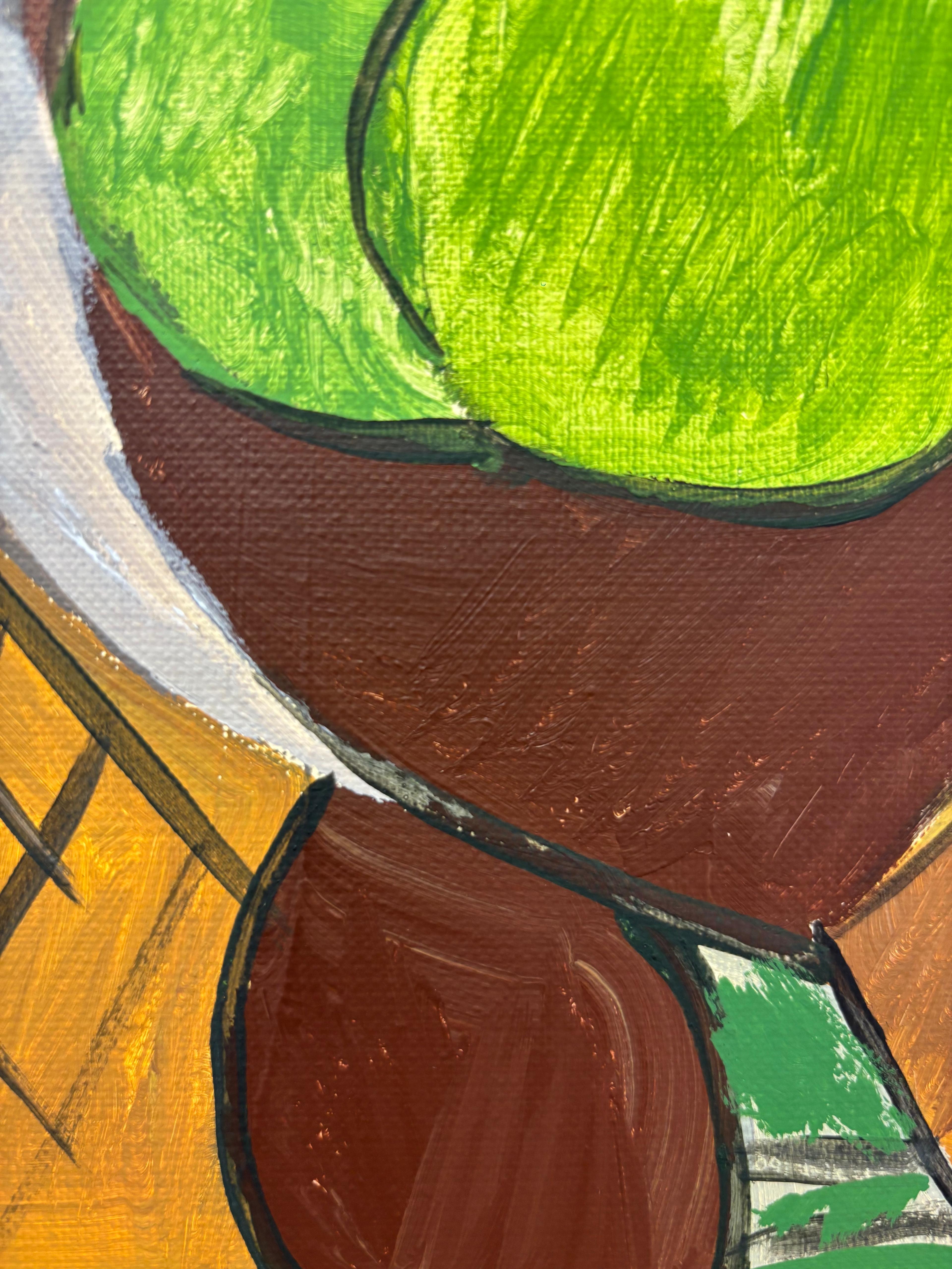 Nature Morte au Pichet de Grégoire Mathias - Nature morte cubiste et colorée en vente 2