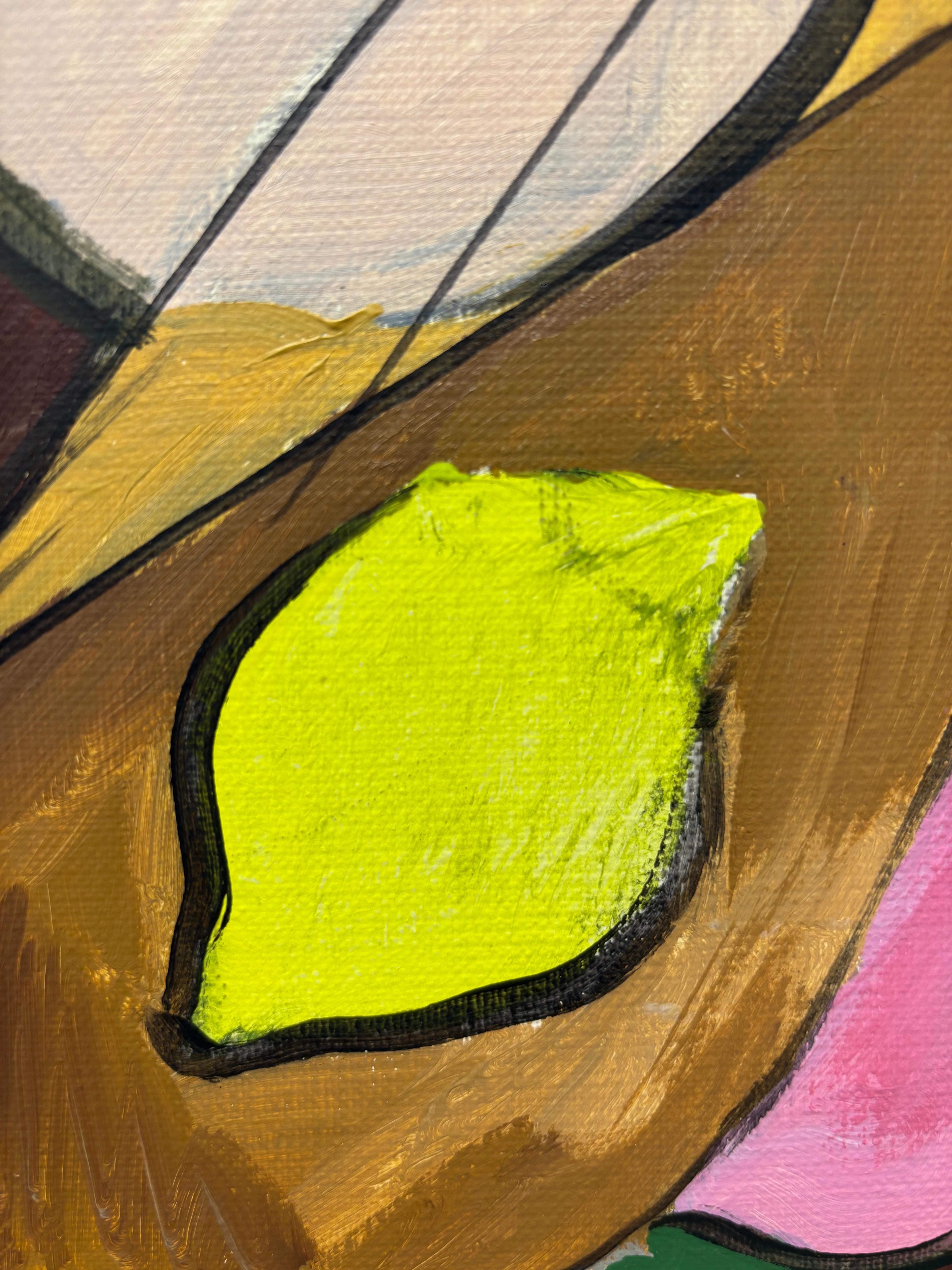 Nature Morte au Pichet de Grégoire Mathias - Nature morte cubiste et colorée en vente 4