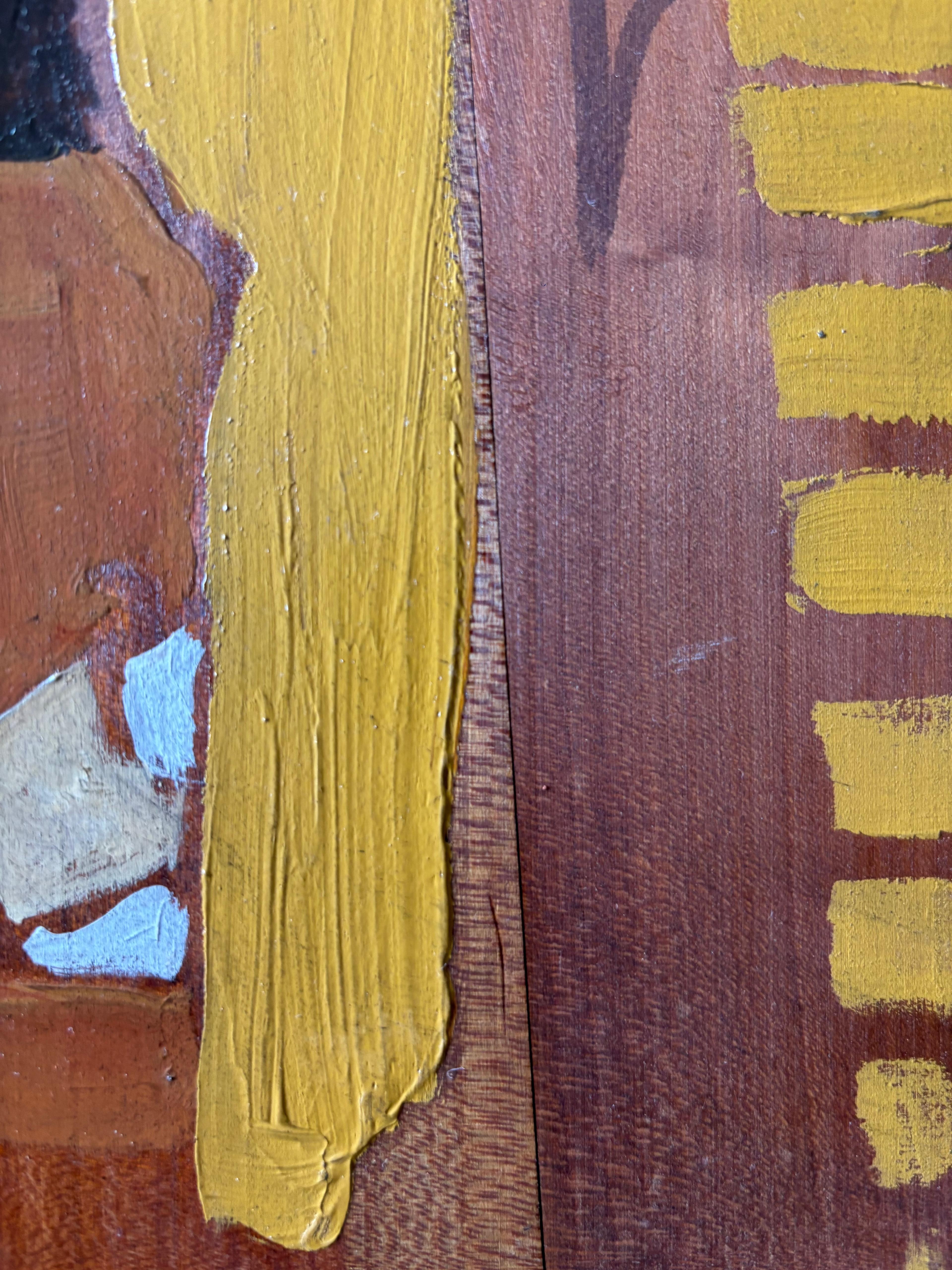 Now by Grégoire Mathias – Cubist Acrylic on Wood Depicting a Marathon Runner For Sale 7