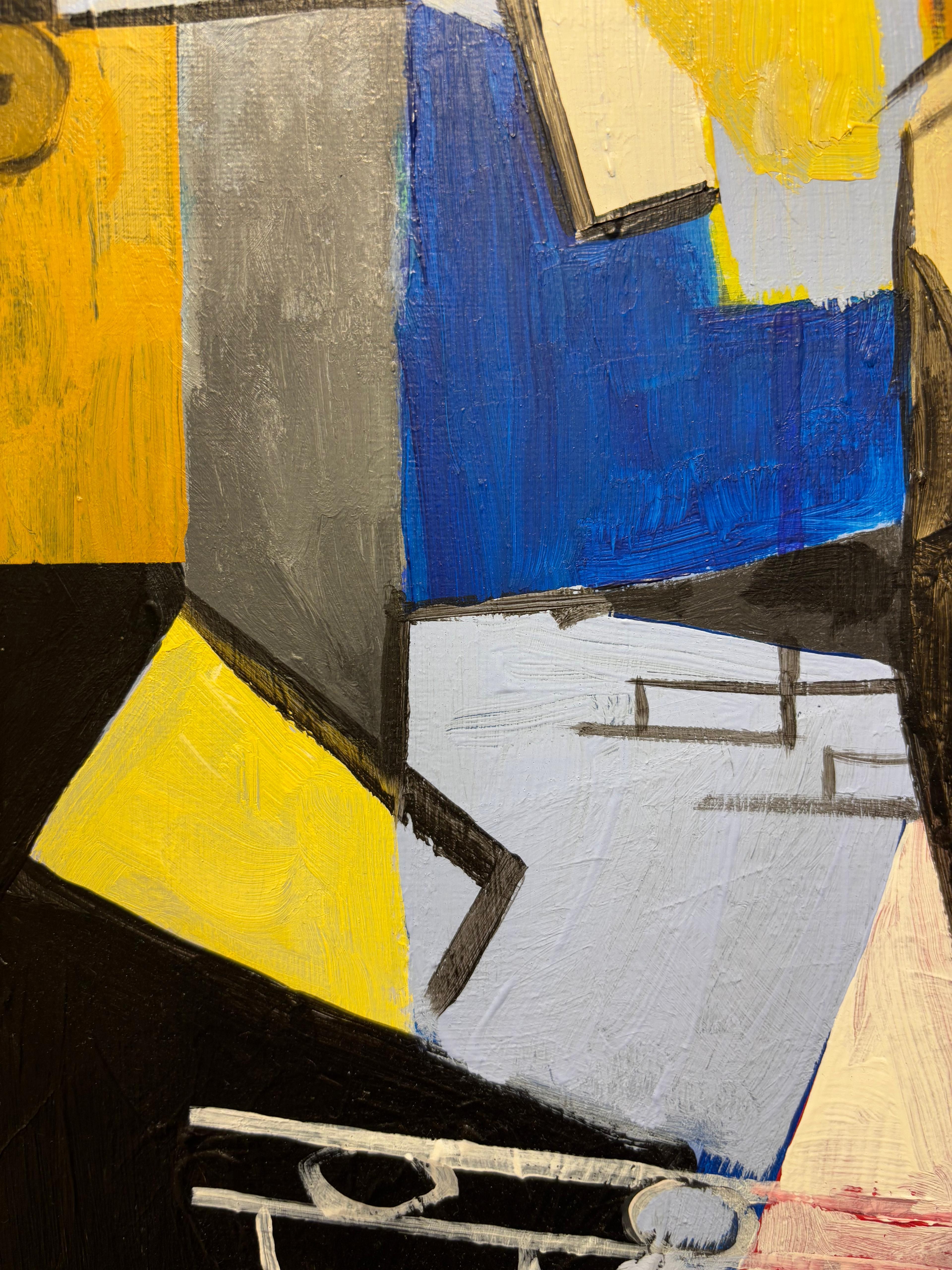 Paysage de la Cote d'Azur
65 x 54 cm
Oil and Acrylic on Canvas

Paysage de la Côte d'Azur is a vibrant tribute to the sunny allure of the French Riviera, interpreted through Diachronic Cubism. This piece captures the energy of the Côte d'Azur with