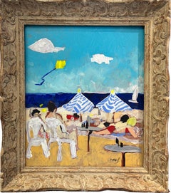 Plage de l'Hérault – Sunny Beach Scene, Contemporary Figurative Style, G Mathias