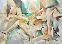 Polymnie, Muse de la Poésie – Large cubist acrylic on canvas by Grégoire Mathias