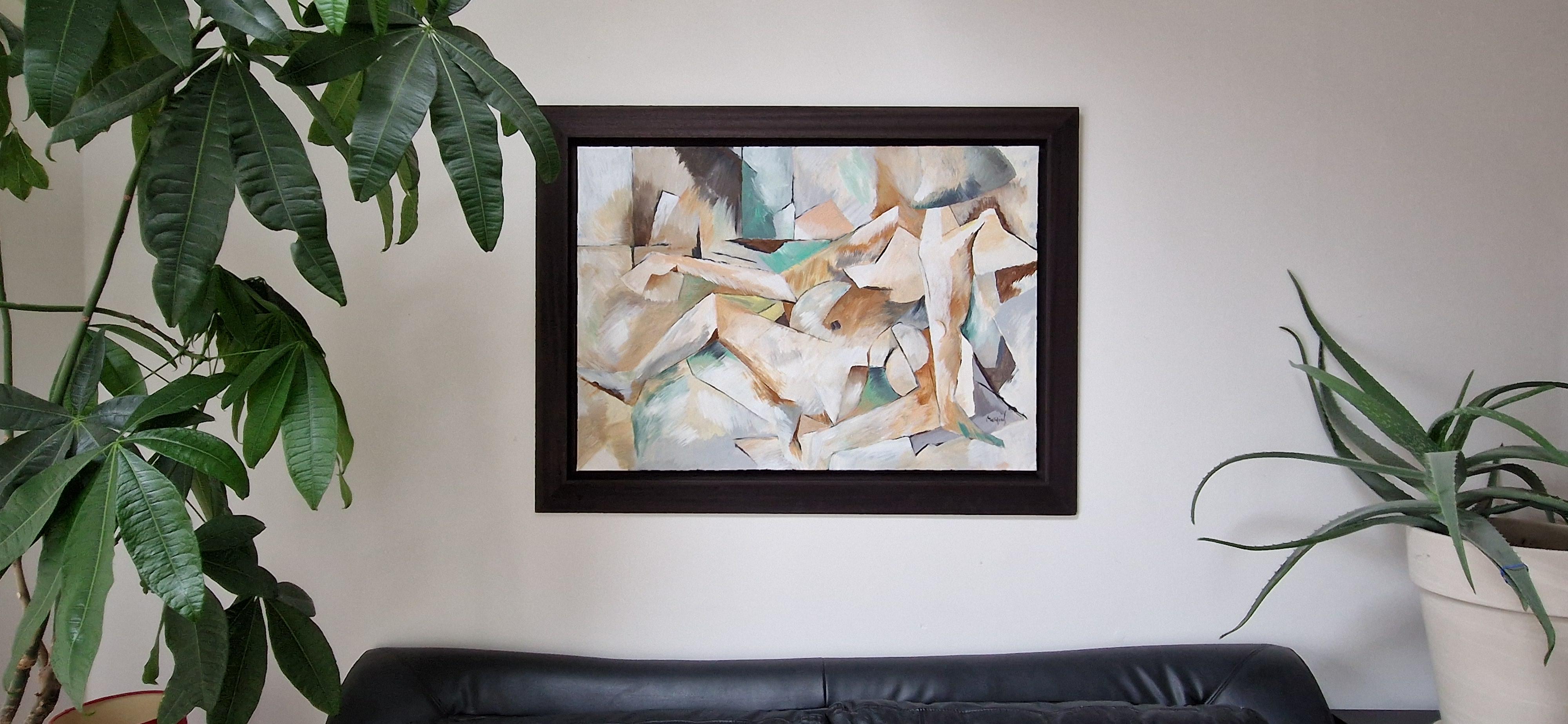 Polymnie, Muse de la Poésie – Large cubist acrylic on canvas by Grégoire Mathias For Sale 6