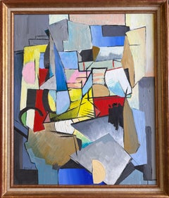 Promenade à Eze di Grégoire Mathias - Composizione cubista diacronica in riva al mare