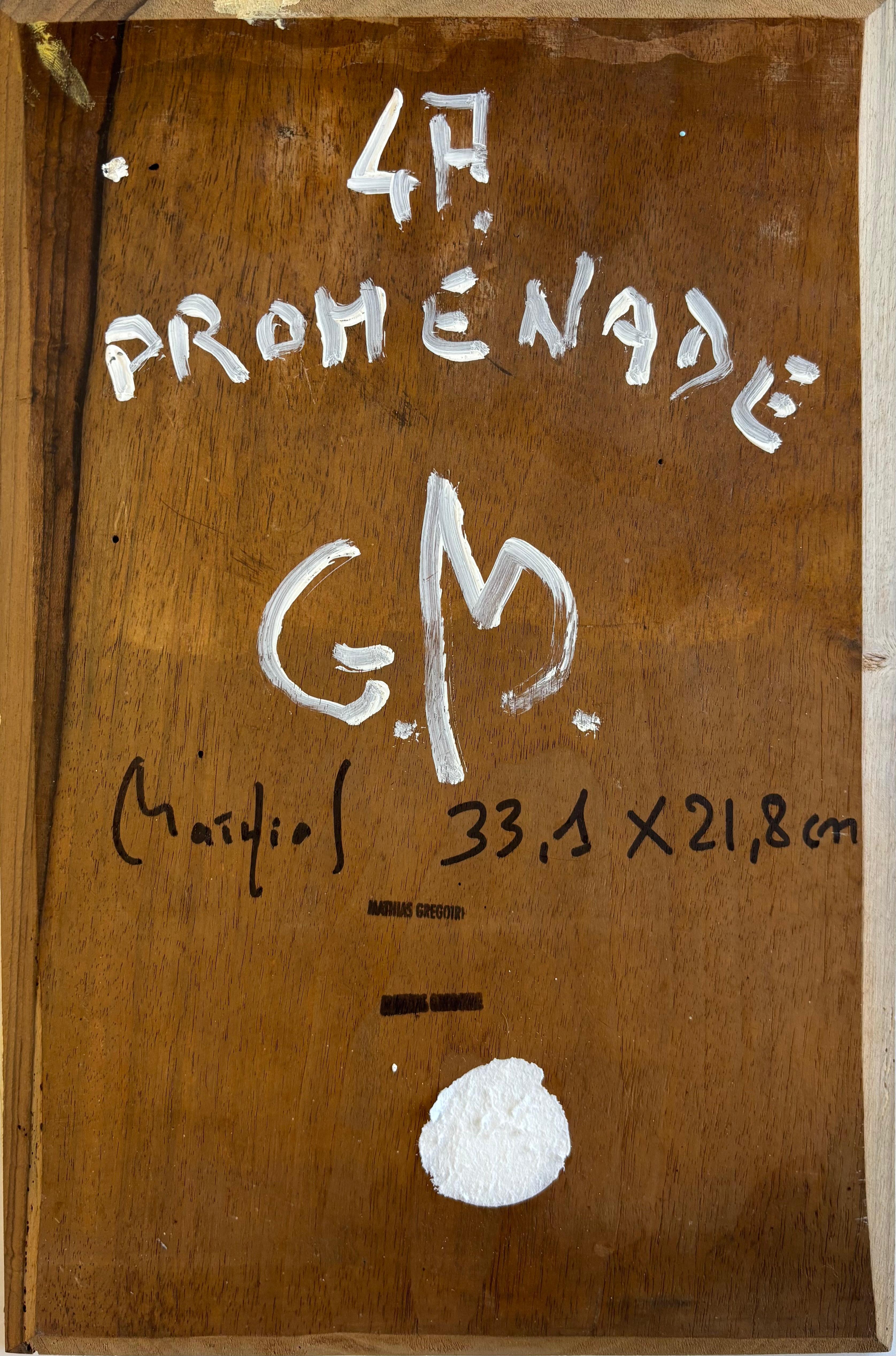 Promenade by Grégoire Mathias – Geometric Cubist Composition in Earth Tones For Sale 3