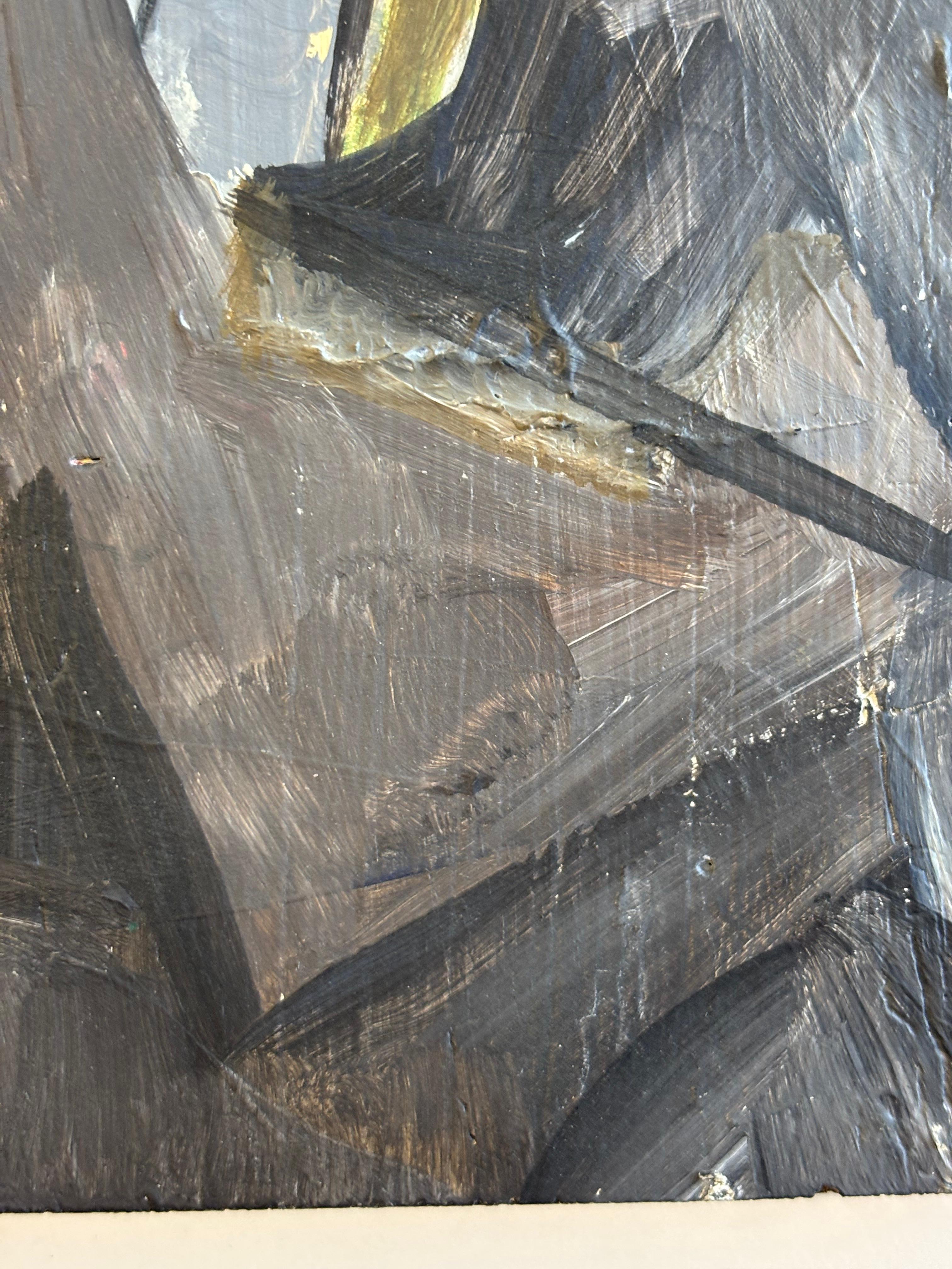 Promenade by Grégoire Mathias – Geometric Cubist Composition in Earth Tones For Sale 8