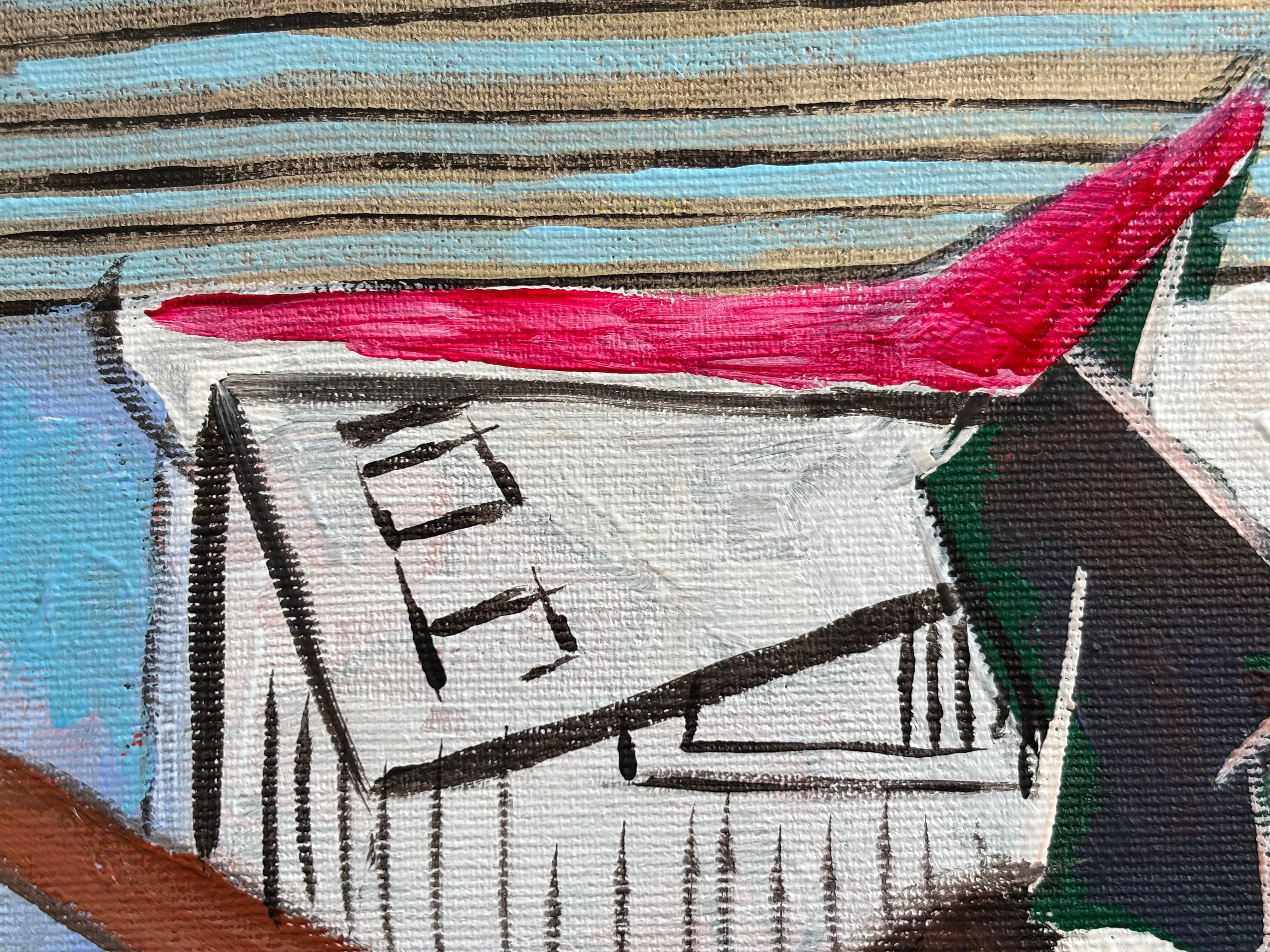 Ripostiglio in estate - Painting Cubismo di Grégoire Mathias