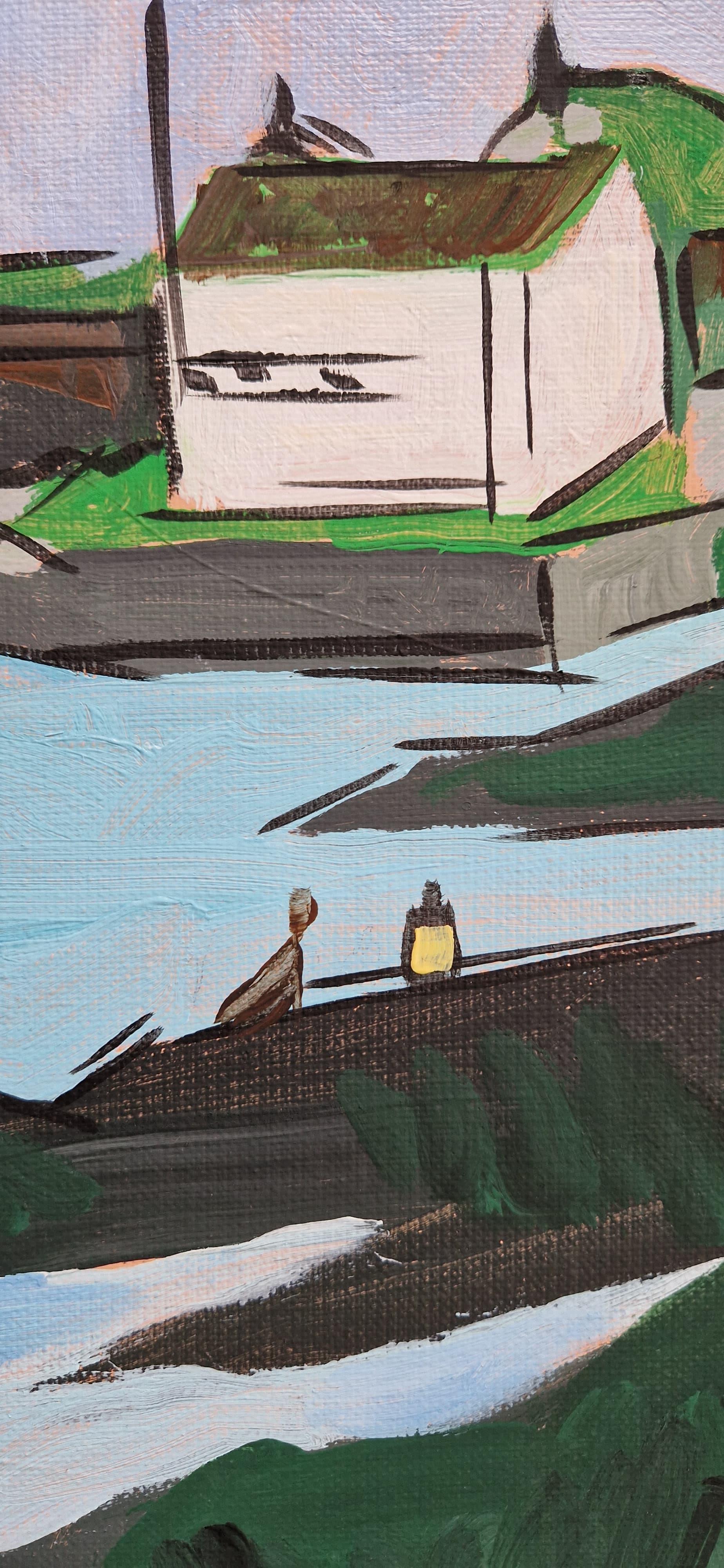 Sandycove I von Greg Mathias - Irisches Küstendorf im modernen Kubismus im Angebot 12