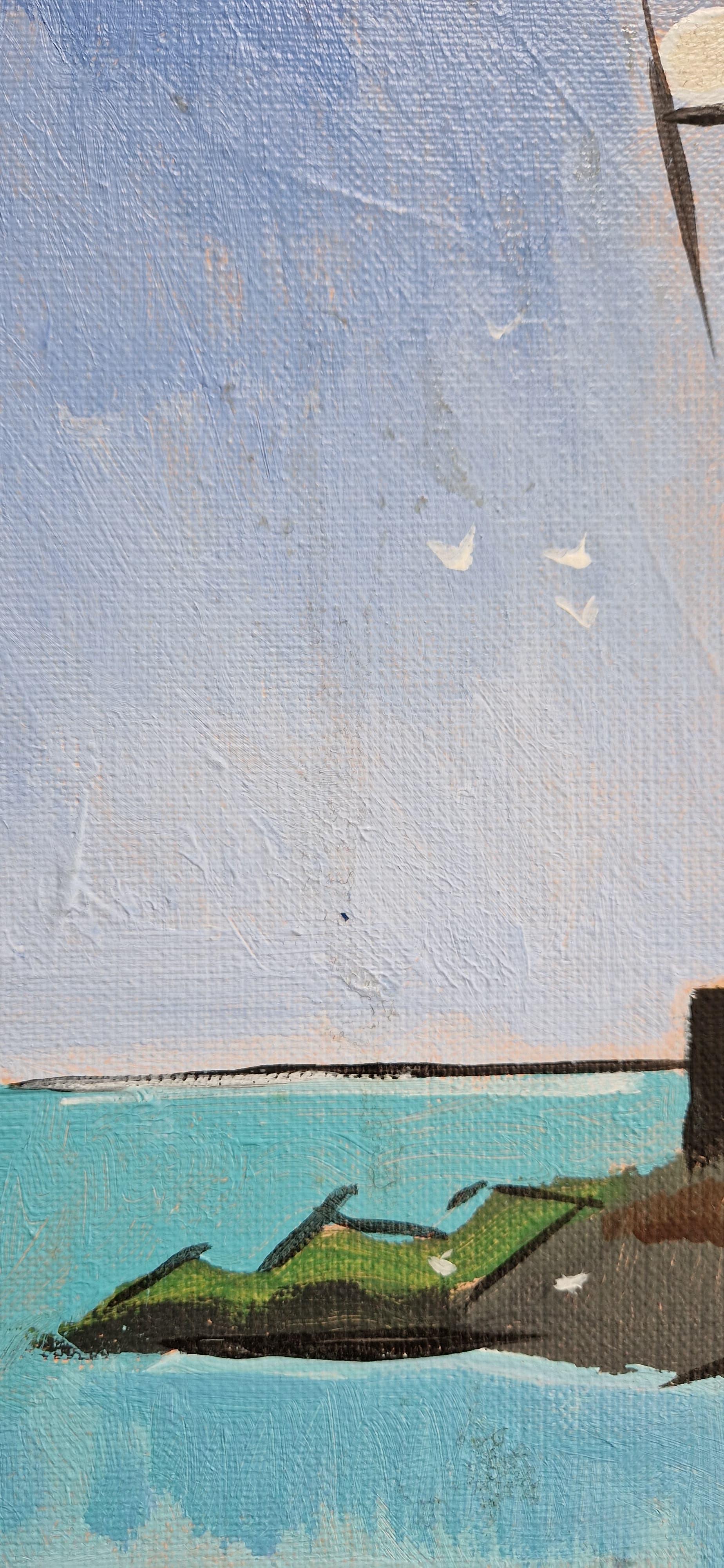 Sandycove I von Greg Mathias - Irisches Küstendorf im modernen Kubismus im Angebot 13