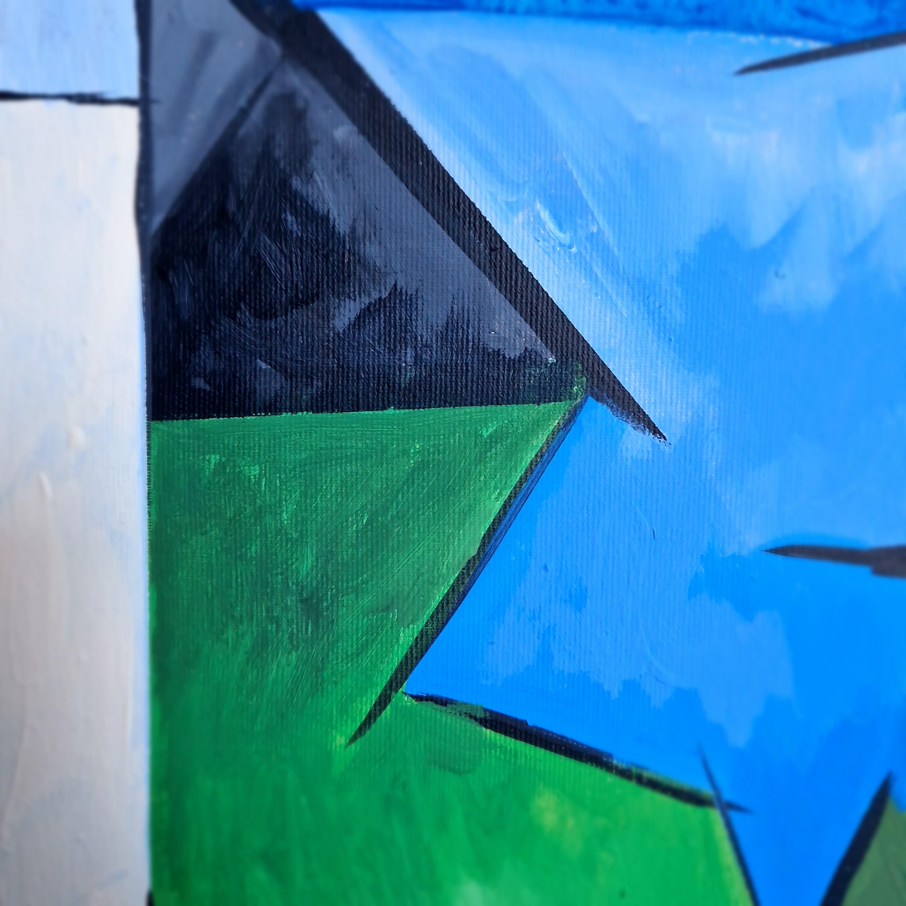 Skellig Michael di Grégoire Mathias - Paesaggio costiero irlandese nel cubismo moderno in vendita 10