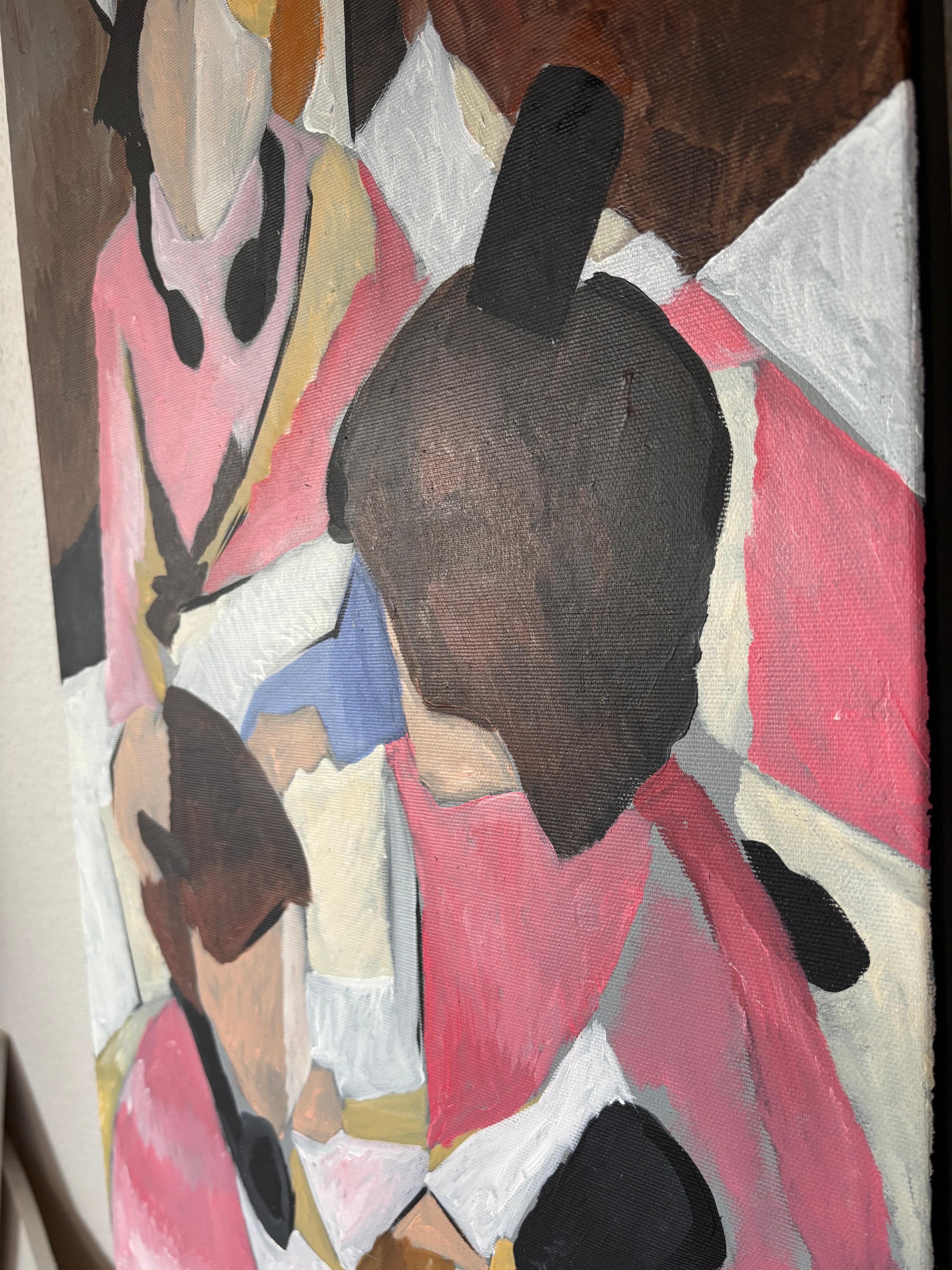 Soirée Philosophique by G Mathias – Cubist Reflection on Intellectual Discourse For Sale 6