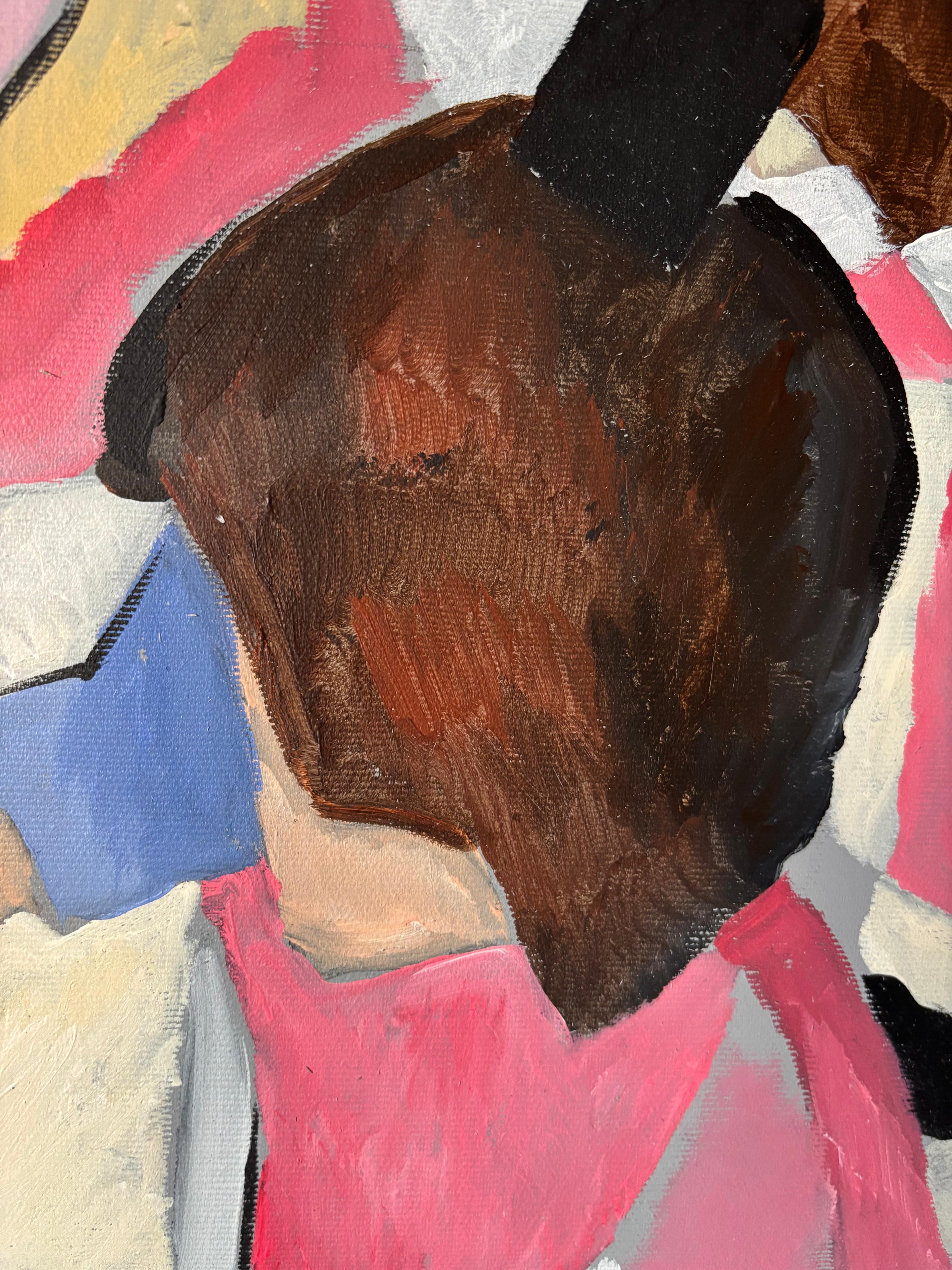Soirée Philosophique by G Mathias – Cubist Reflection on Intellectual Discourse For Sale 3