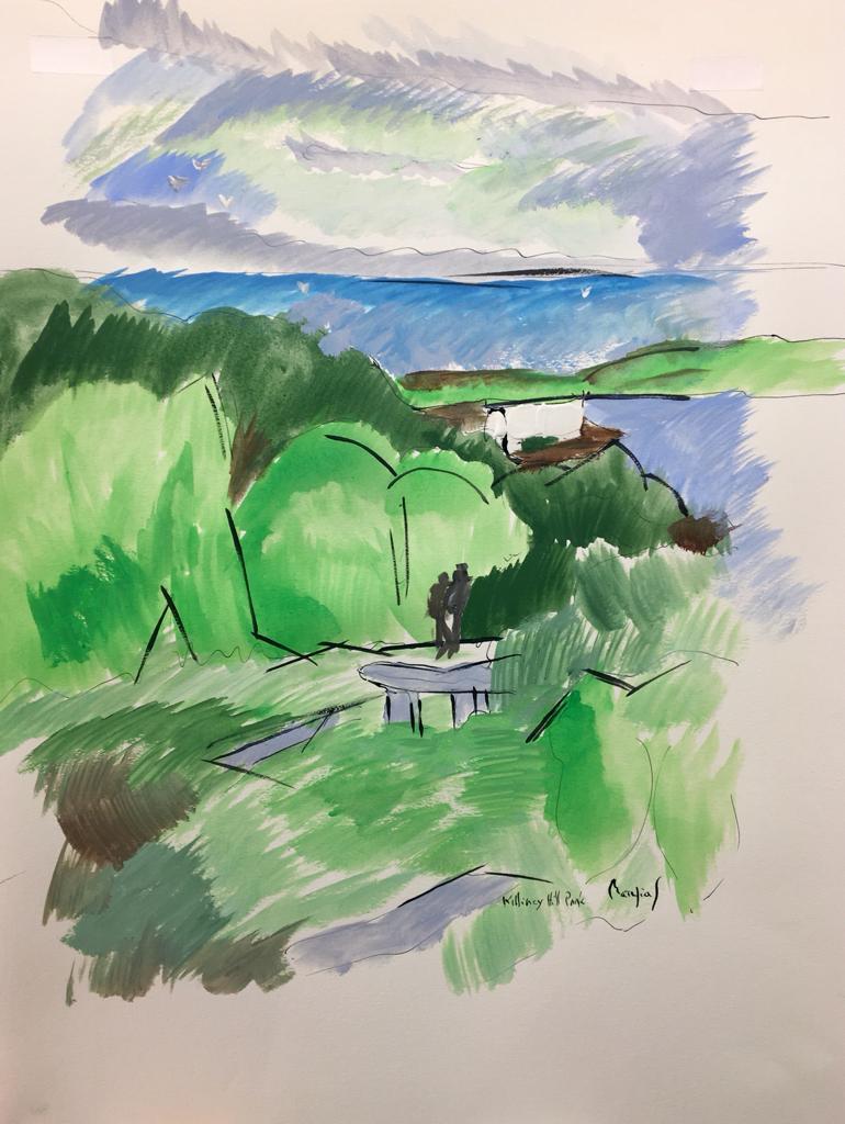 Studio per Veduta cubista da Killiney Hill Nord - Painting di Grégoire Mathias