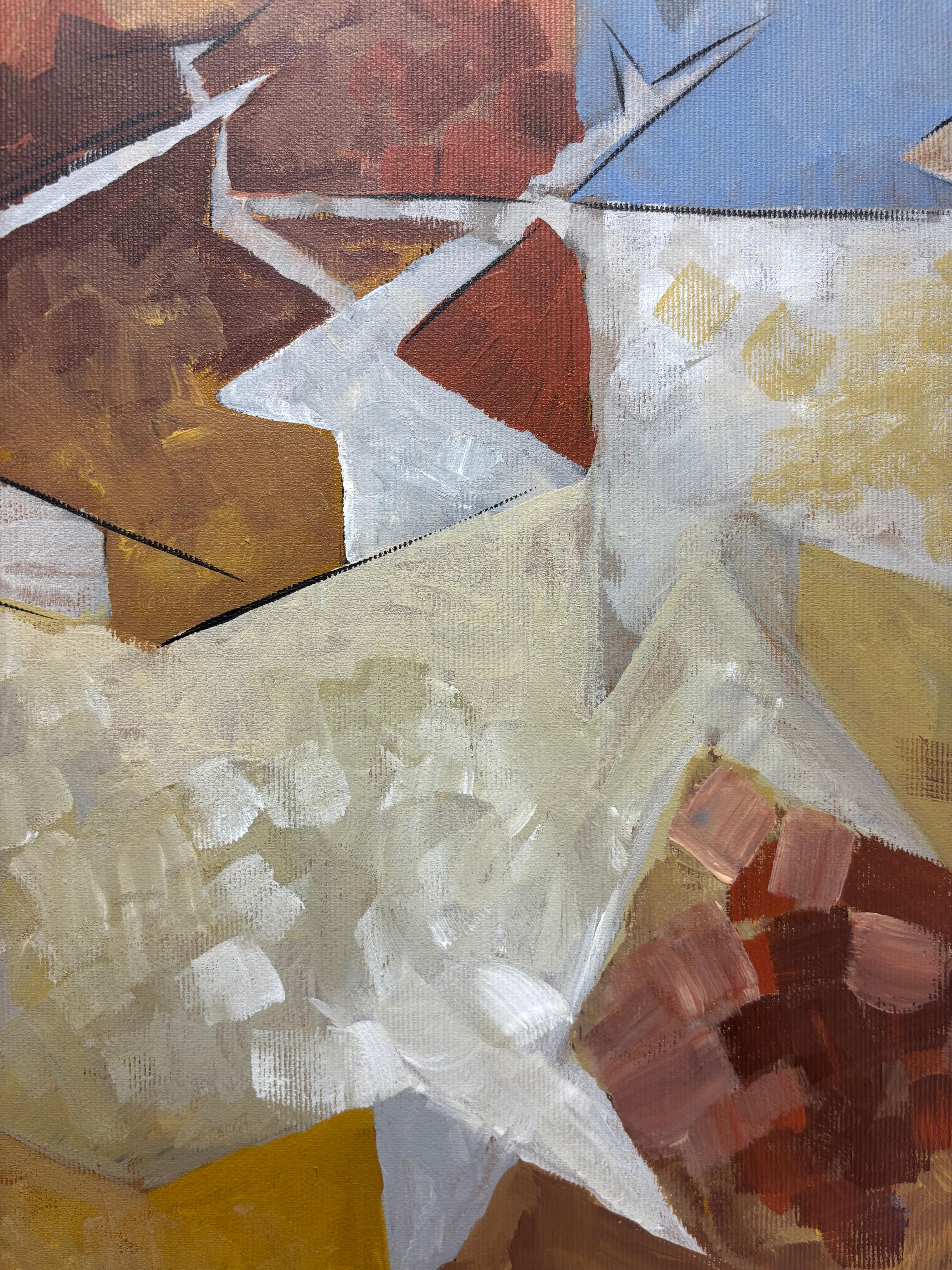 Taureaux et Cervidés – Wildlife Abstraction in Diachronic Cubism, by G. Mathias For Sale 1