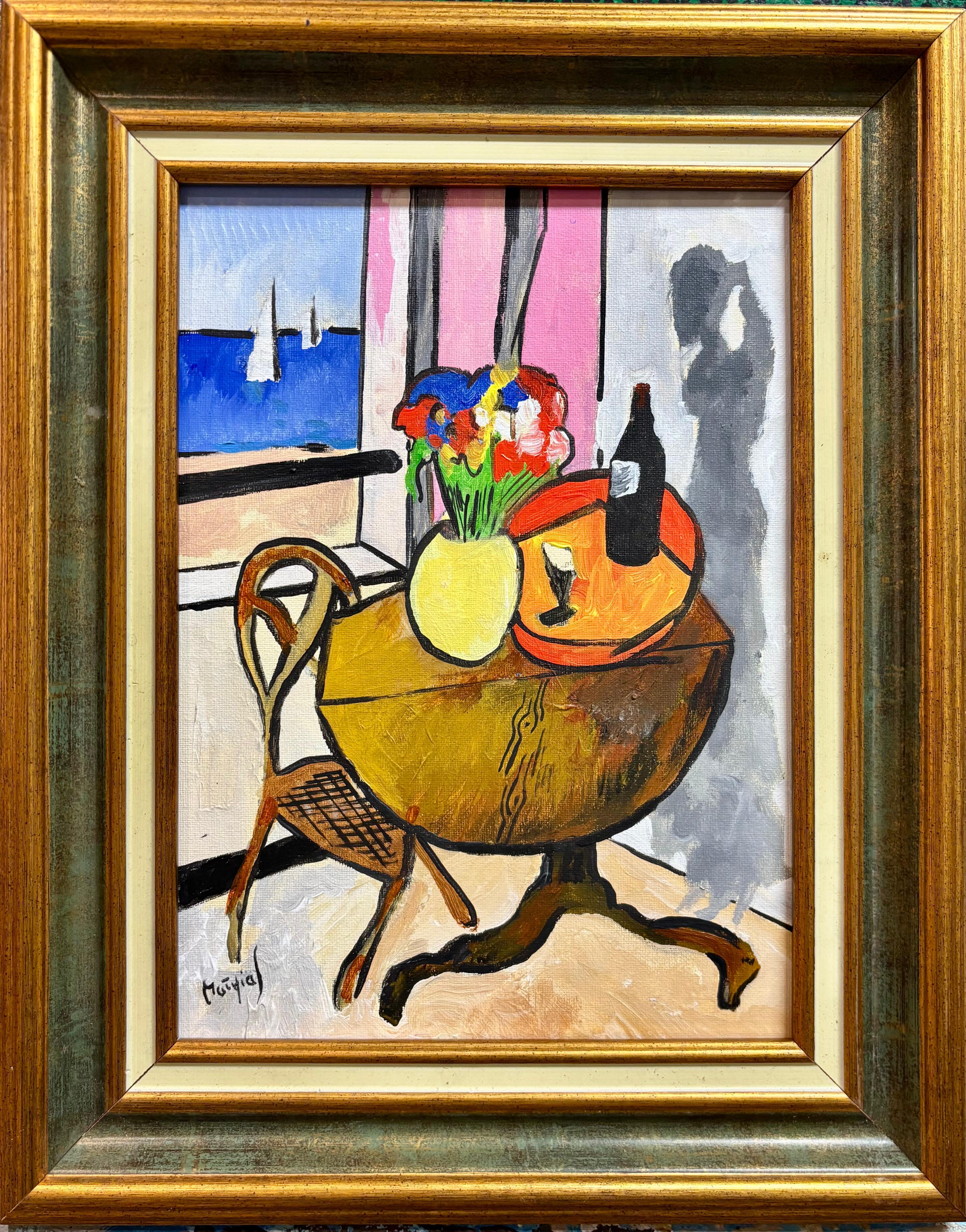 "Tea Time in Royan" by Grégoire Mathias – Abstract Figurative Still Life