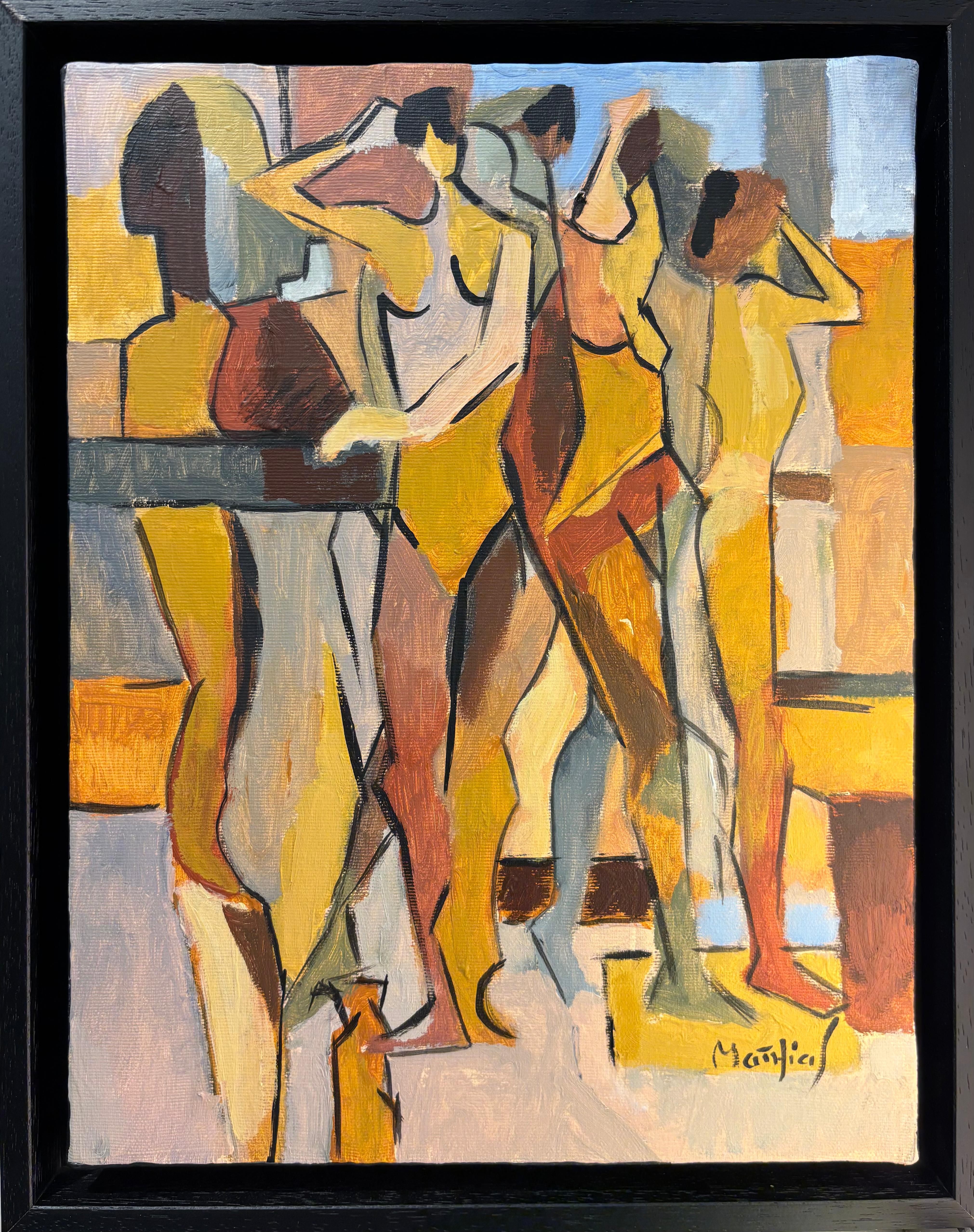 Terpsichore III – Cubist Muse of Dance in Diachronic Style, Acrylic on Canvas