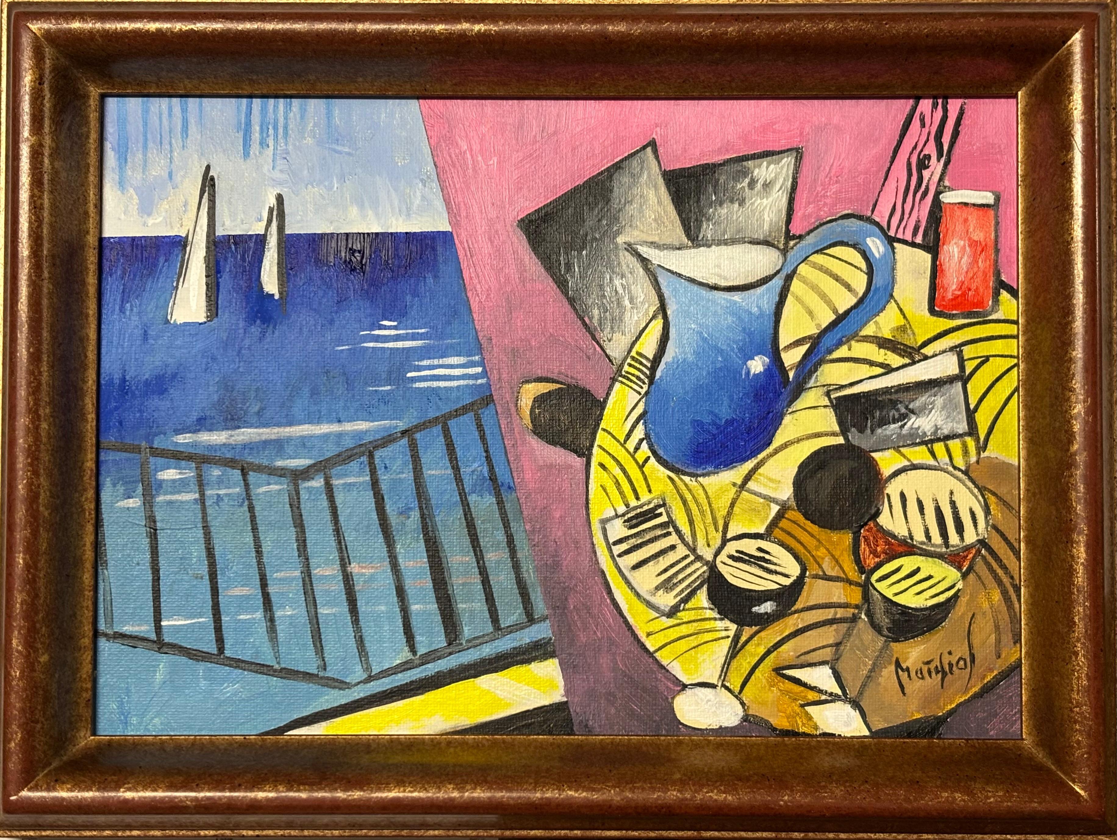 "Terrasse à Midi" by Grégoire Mathias – Abstract Figurative Still Life