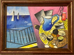 "Terrasse à Midi" de Grégoire Mathias - Nature morte figurative abstraite