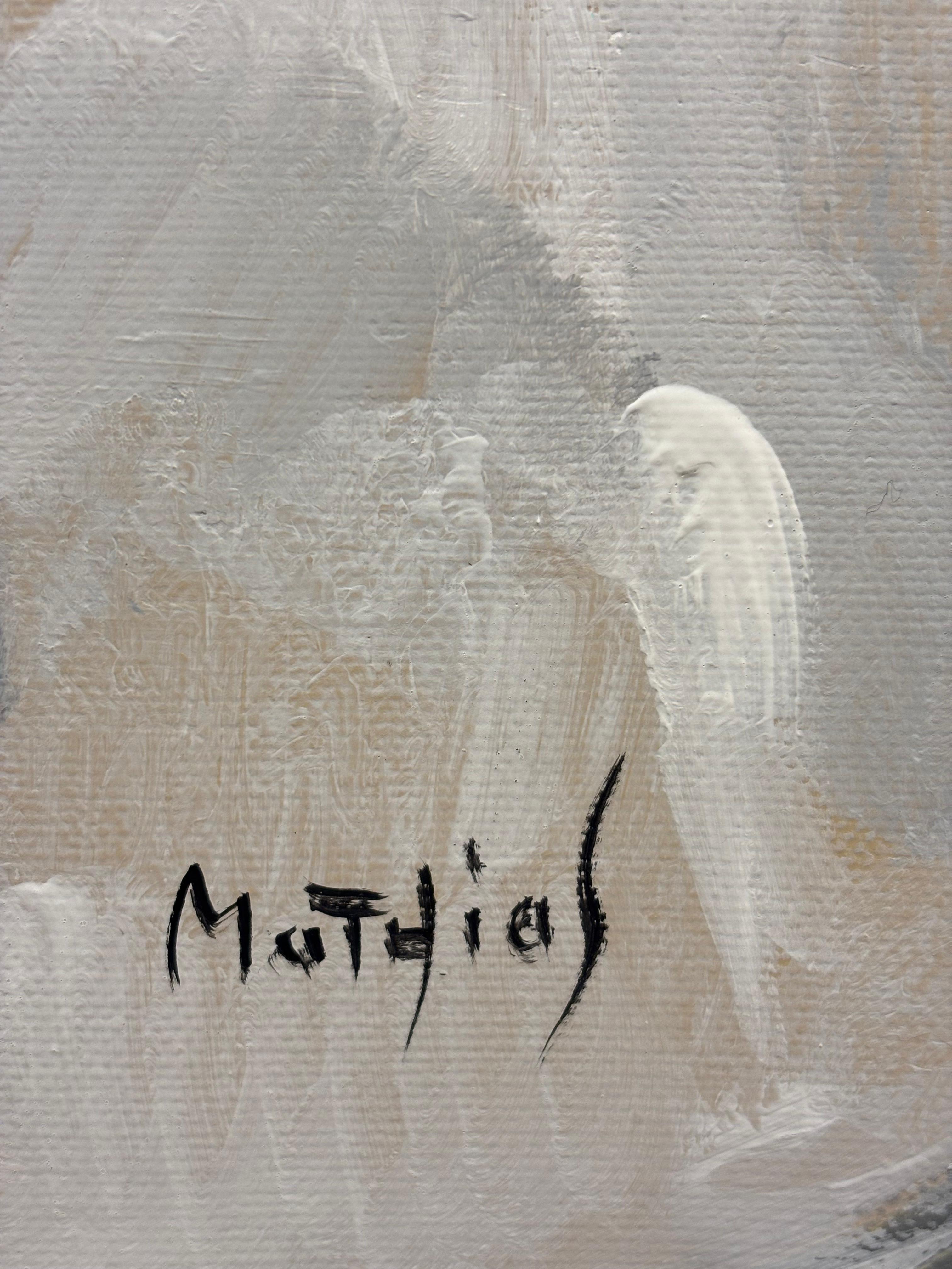 Trois Instants en Mai di Grégoire Mathias - Ritratto cubista moderno in tinte tenui in vendita 7