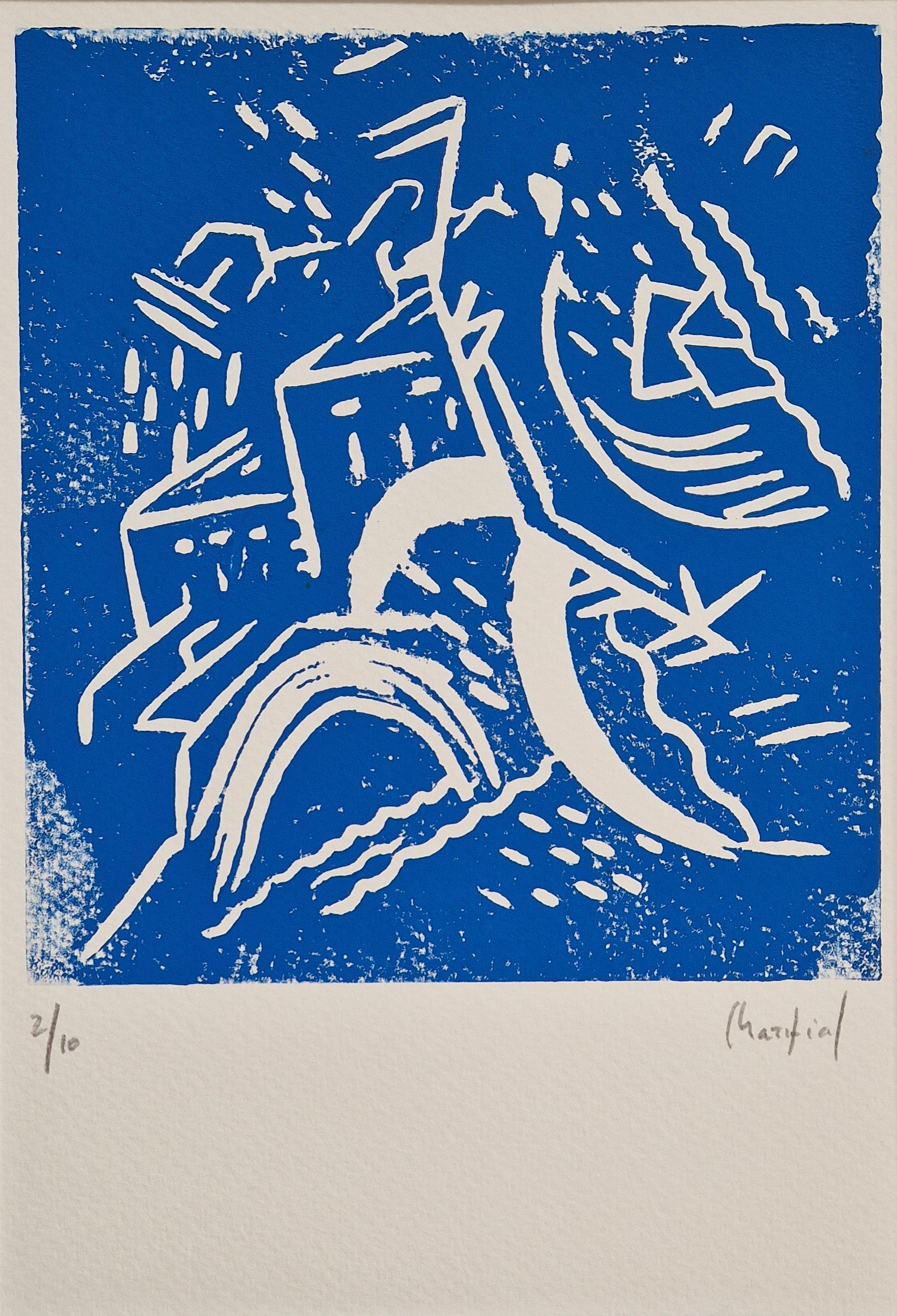 Venise - Grabado en linograbado contemporáneo de la arquitectura de Venecia, por Greg Mathias - Print de Grégoire Mathias