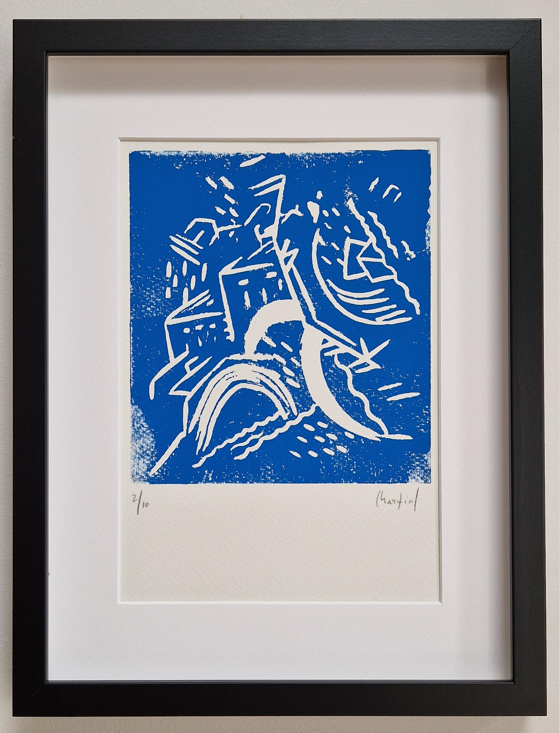 Venise - Linogravure contemporaine de l'architecture de Venise, par Greg Mathias