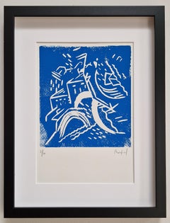 Venise - Linogravure contemporaine de l'architecture de Venise, par Greg Mathias