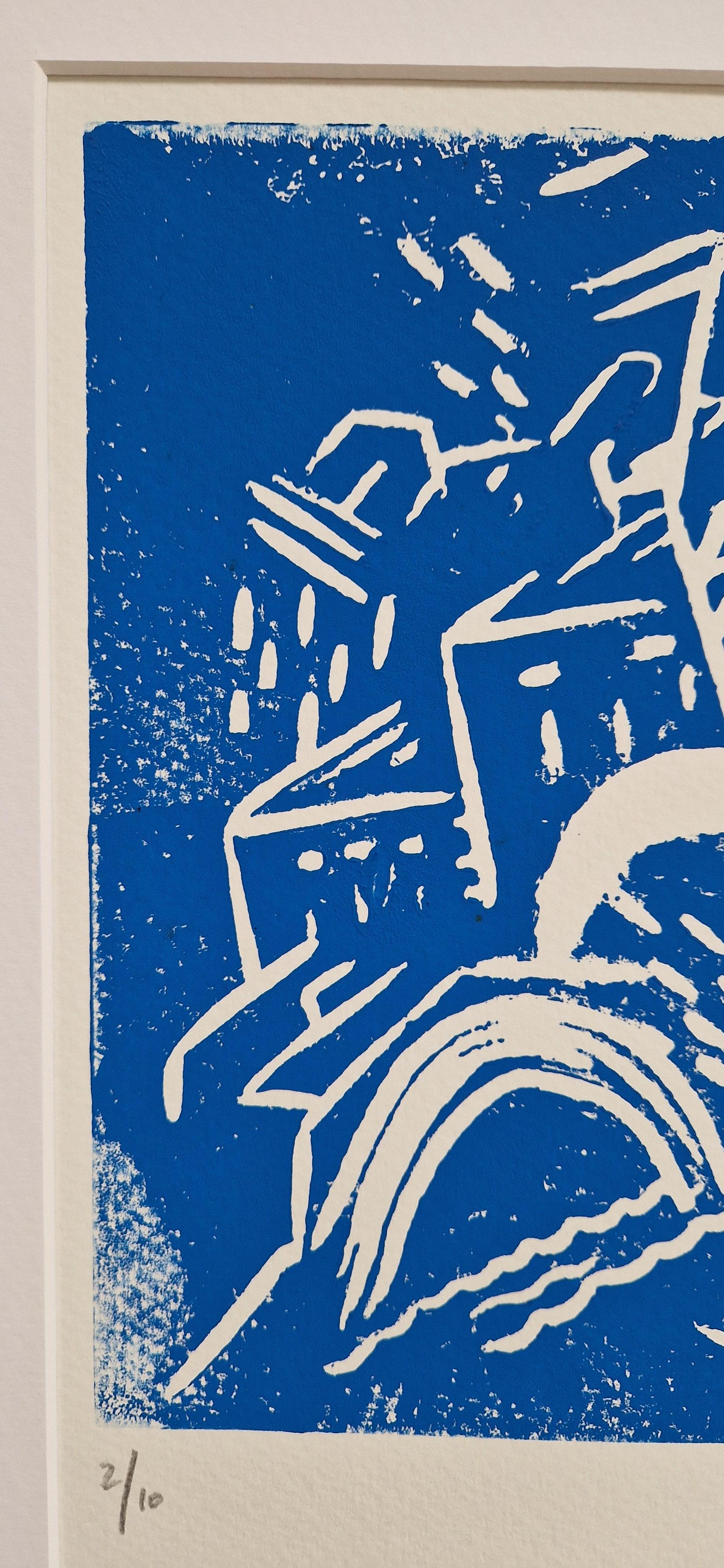 Venise - Grabado en linograbado contemporáneo de la arquitectura de Venecia, por Greg Mathias en venta 4