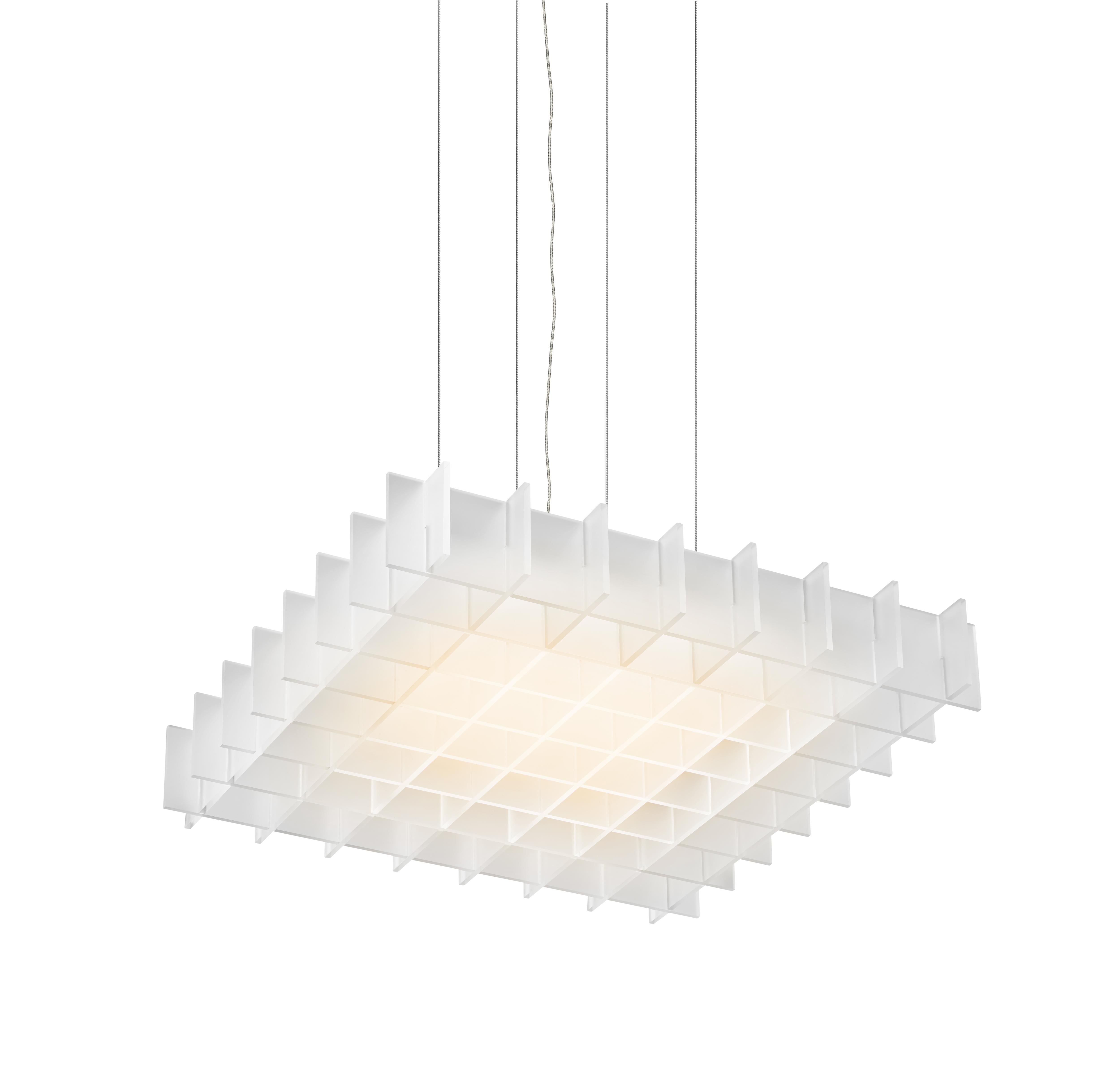 Grid 1:1 LED-Pendelleuchte mit mattierten Schienen von Pablo Designs (Moderne) im Angebot