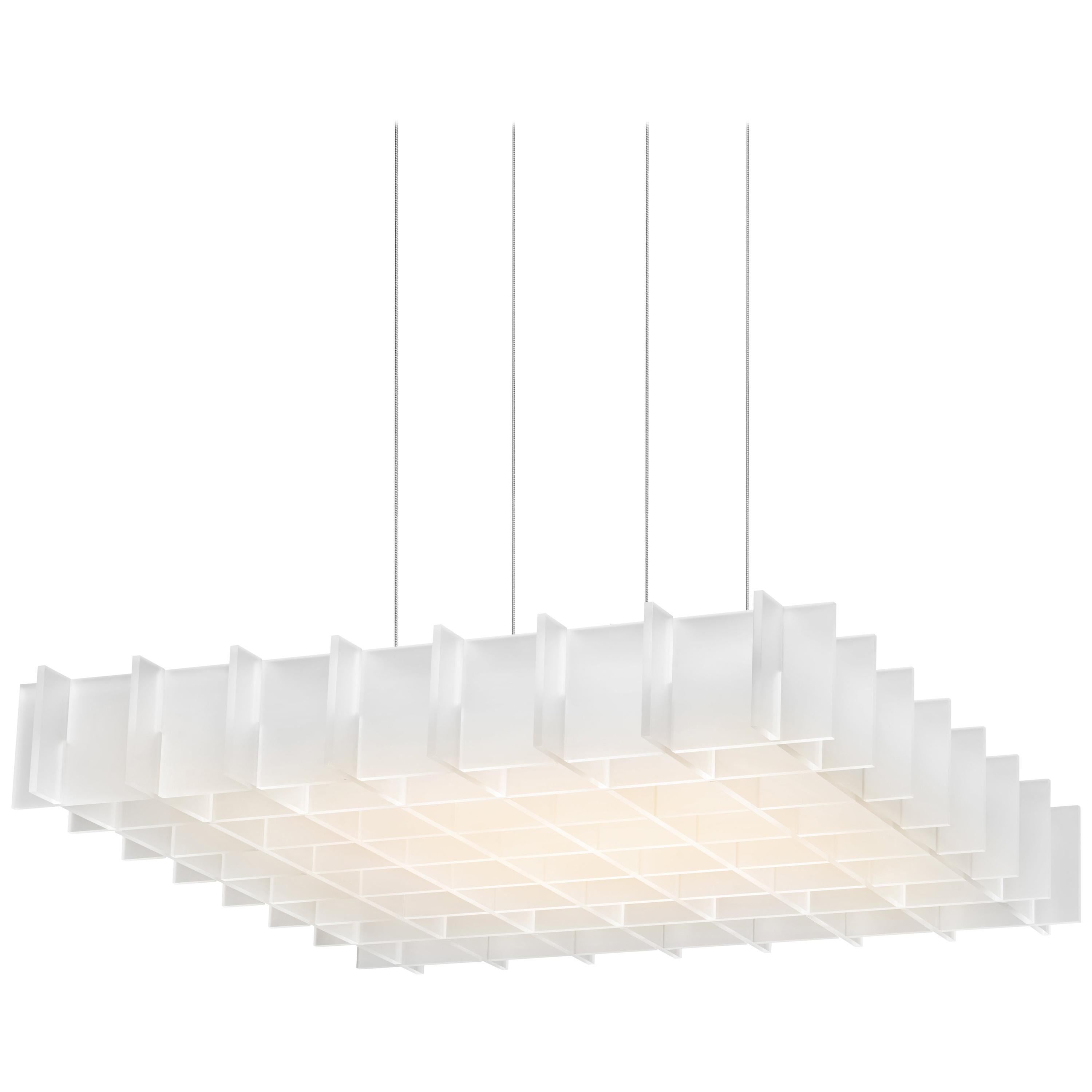 Grid 1:1 LED-Pendelleuchte mit mattierten Schienen von Pablo Designs im Angebot