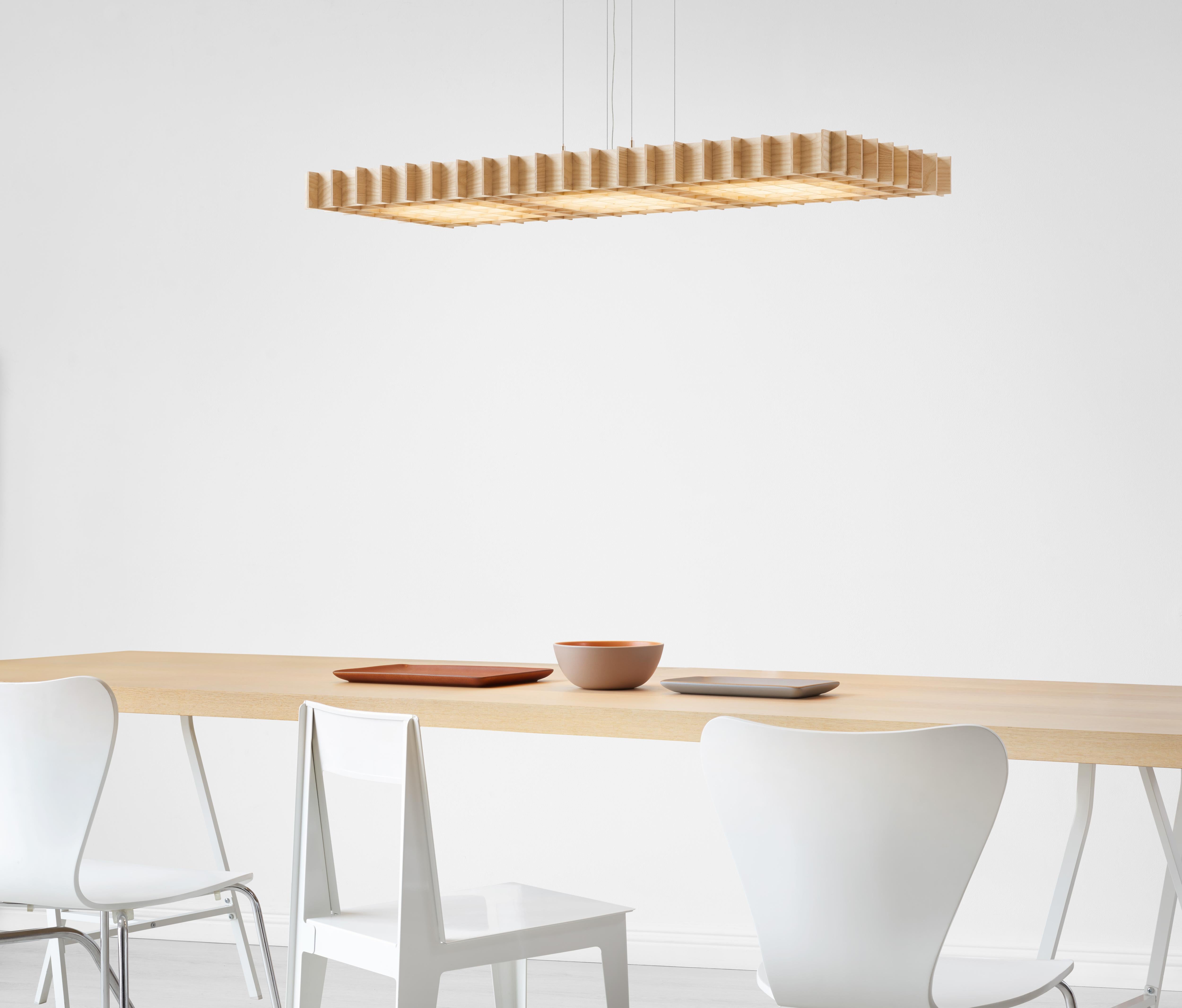 Moderne Lampe à suspension Grid 1:1 en frêne par Pablo Designs en vente