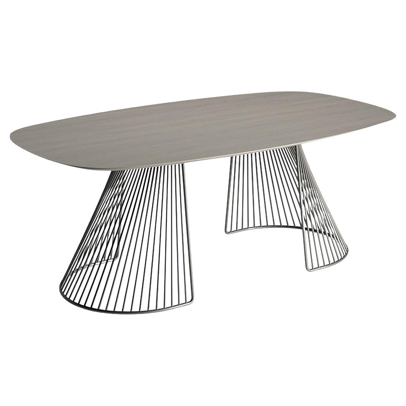 Table rectangulaire Durmast canadien à grille par Ciani Design en vente