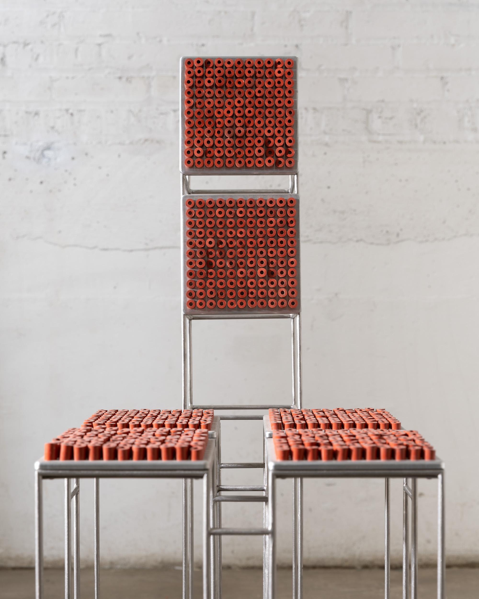 Post-Modern Grid Chair by Gentner Design For Sale