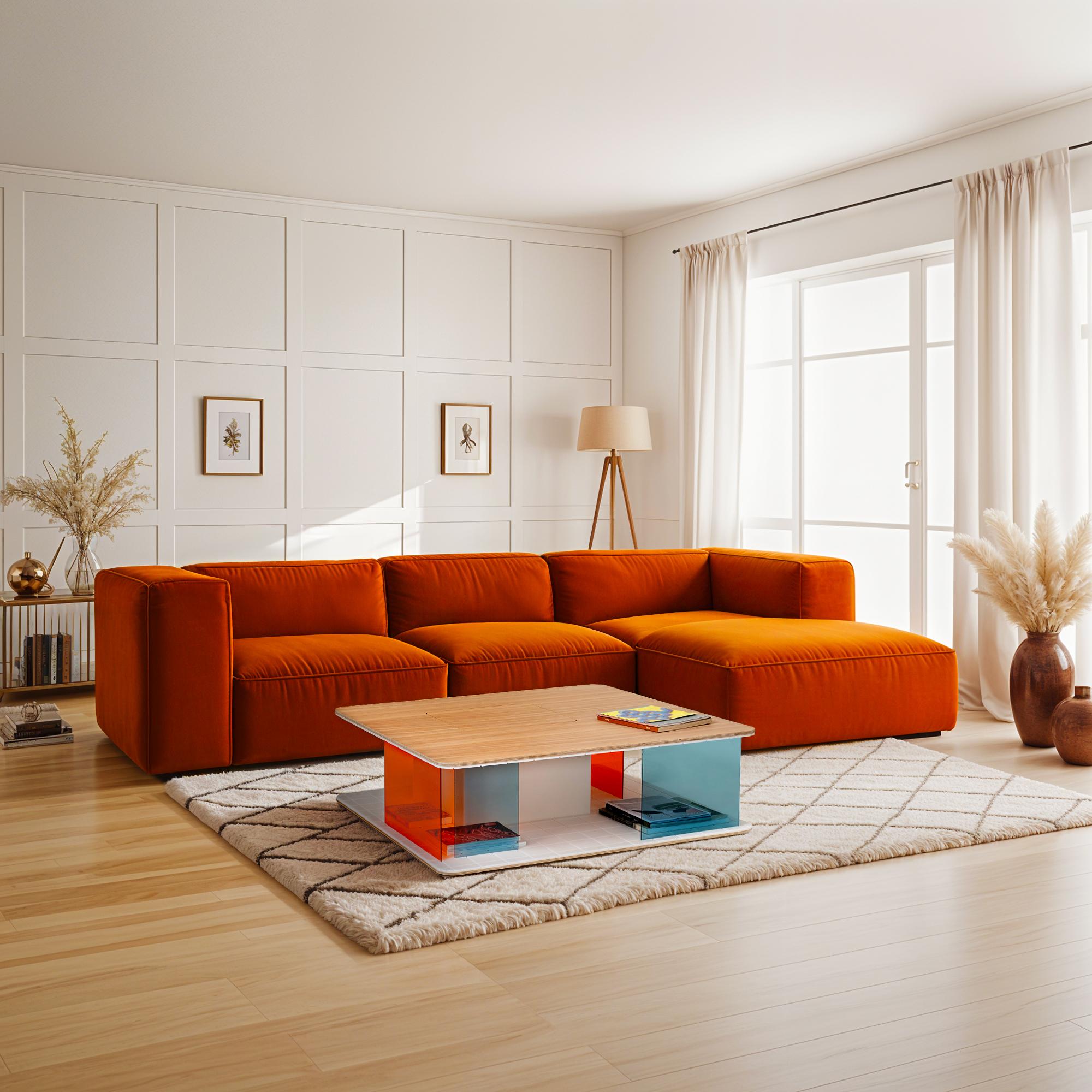 Grid coffee table comes with 5 transparent sheets you can slide in wherever you want. Make your own composition. Choose your own colors.

Sheet 1: L20 cm
Sheet 2: L33 cm
Sheet 3: L33 cm
Sheet 4: L33 cm
Sheet 5: L46 cm

There is a storage unit in the