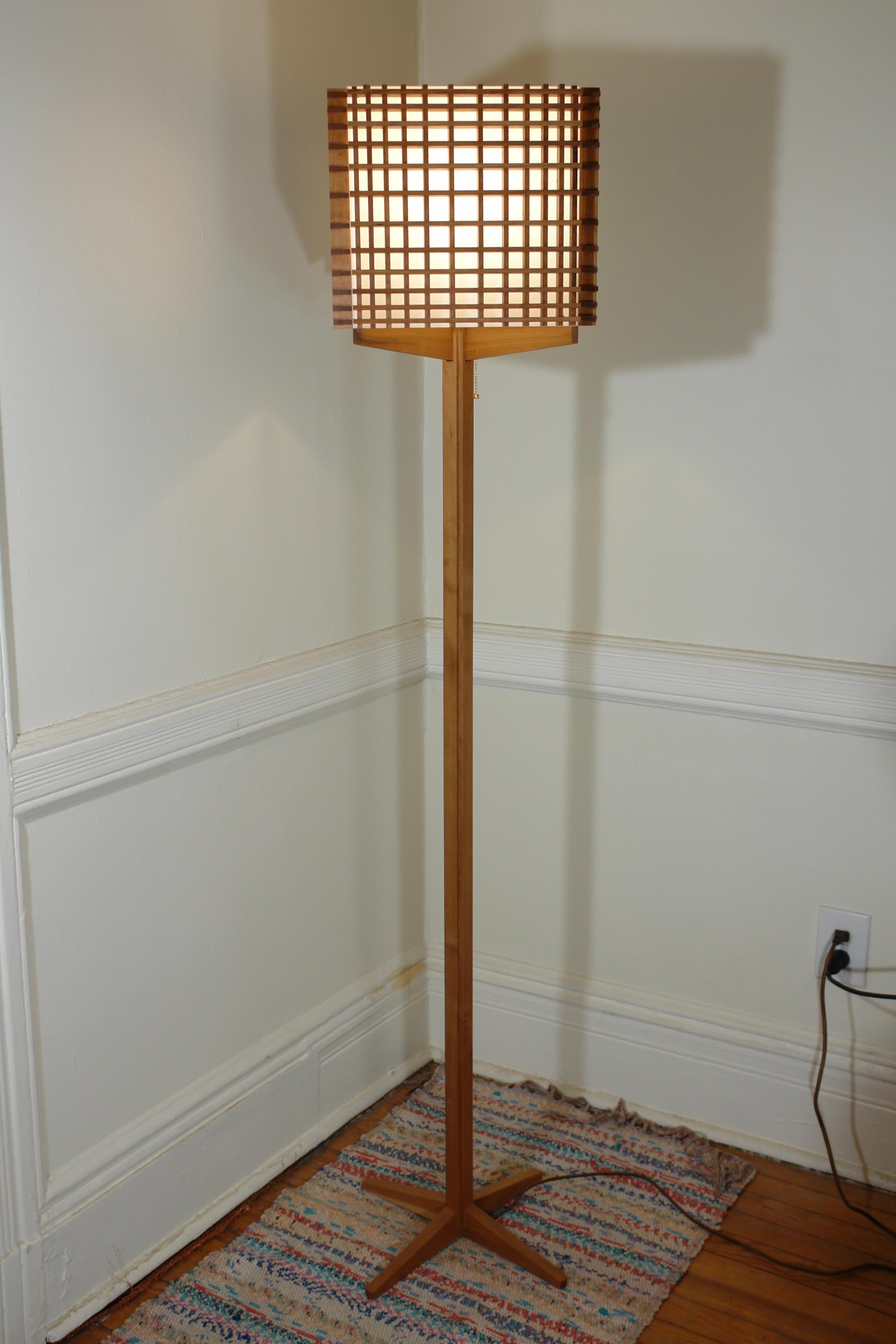 Mid-Century Modern Grid Floor Lamp For Sale