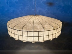 Grid-Frame Cocoon Pendant Light, Germany, 1960's, Mid Century Modern