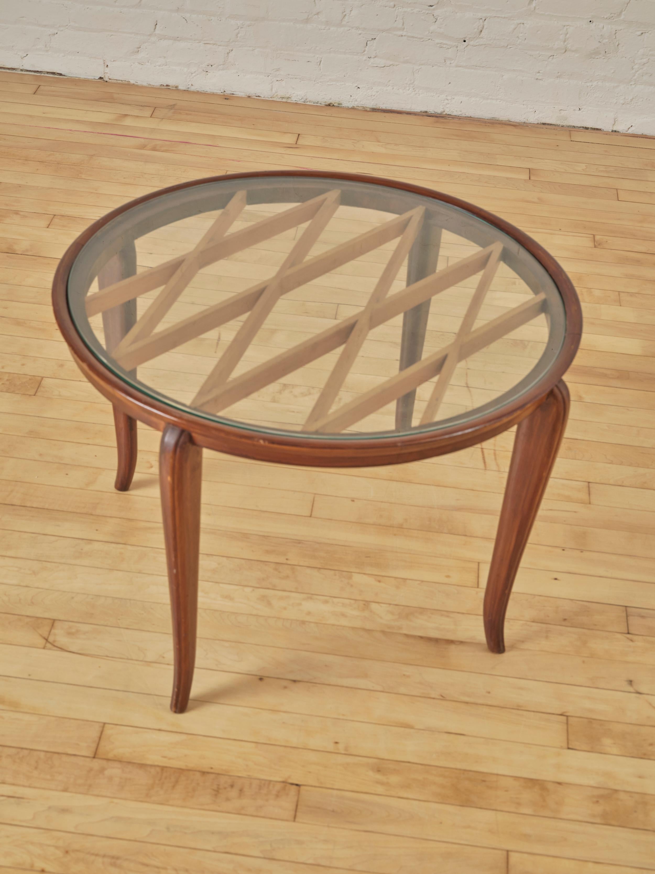 Mid-Century Modern Grid Pattern Coffee Table by Paolo Buffa For Sale