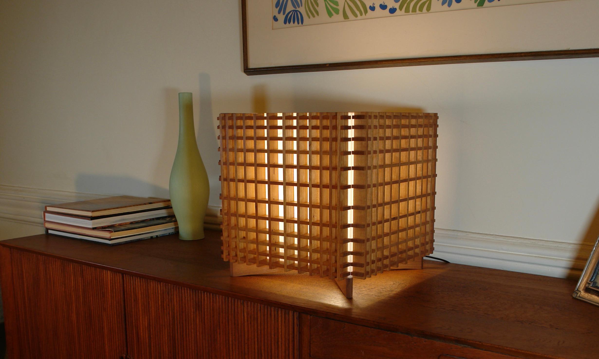 Contemporary Grid Tri Lamp-Large For Sale