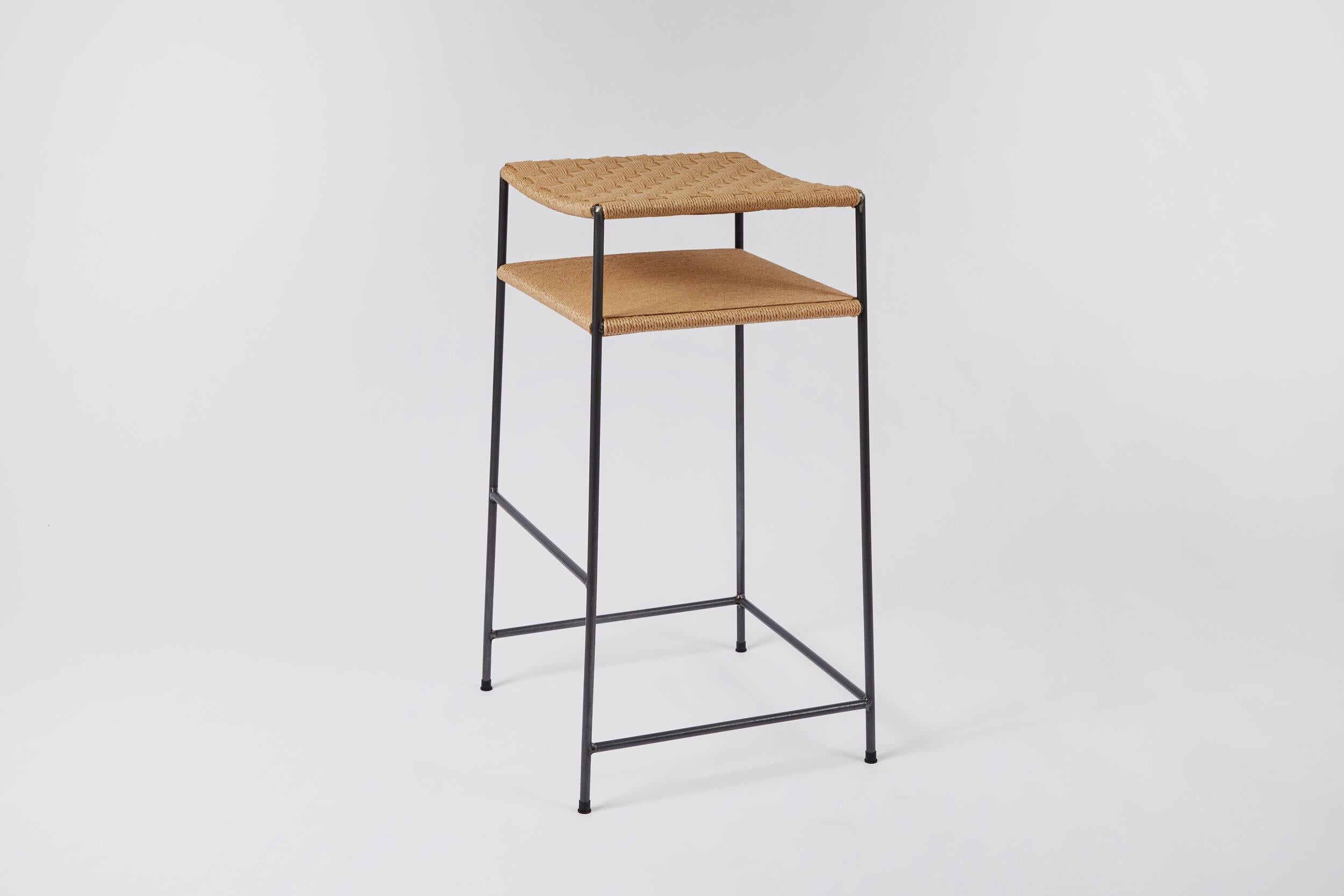 grid weave rope counter stools