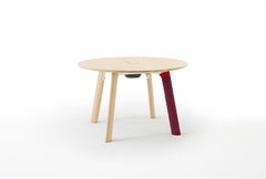 Tavolo rotondo in rovere massiccio Grid Work disegnato da Jonathan Prestwich