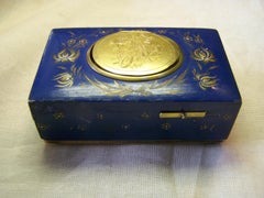 Griesbaum singing bird box in decoratieve painted box from the 1950s-60s