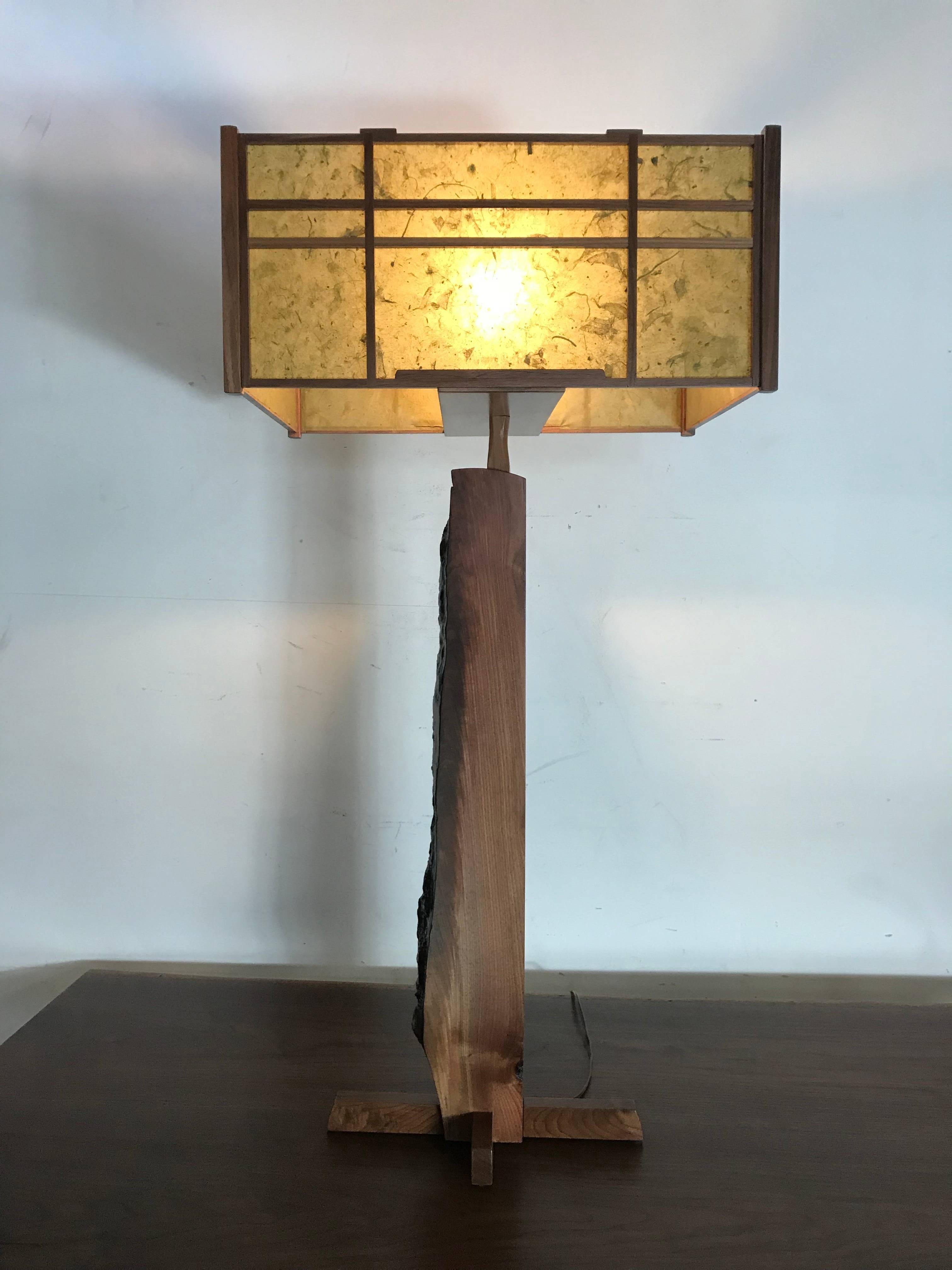 Contemporary Griff Logan Workshop Studio Bench Made Free Edge Table Lamp