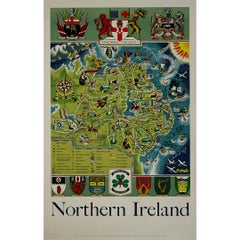Retro Griffin's 1955 Northern Ireland original map - Tourism - Geography